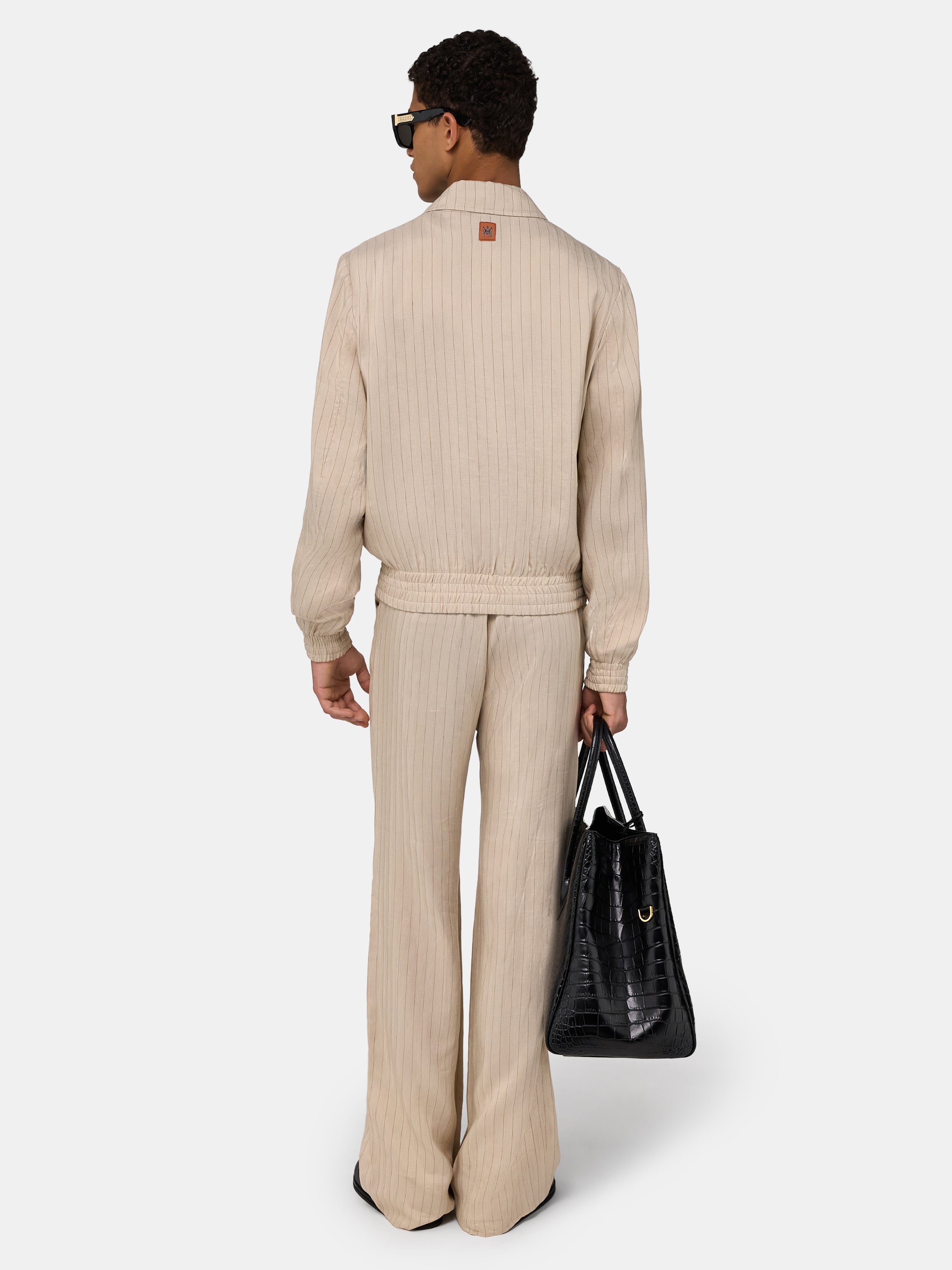 STRIPED BLOUSON - Alabaster