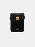 CROC EMBOSSED CIGARETTE CASE - BLACK