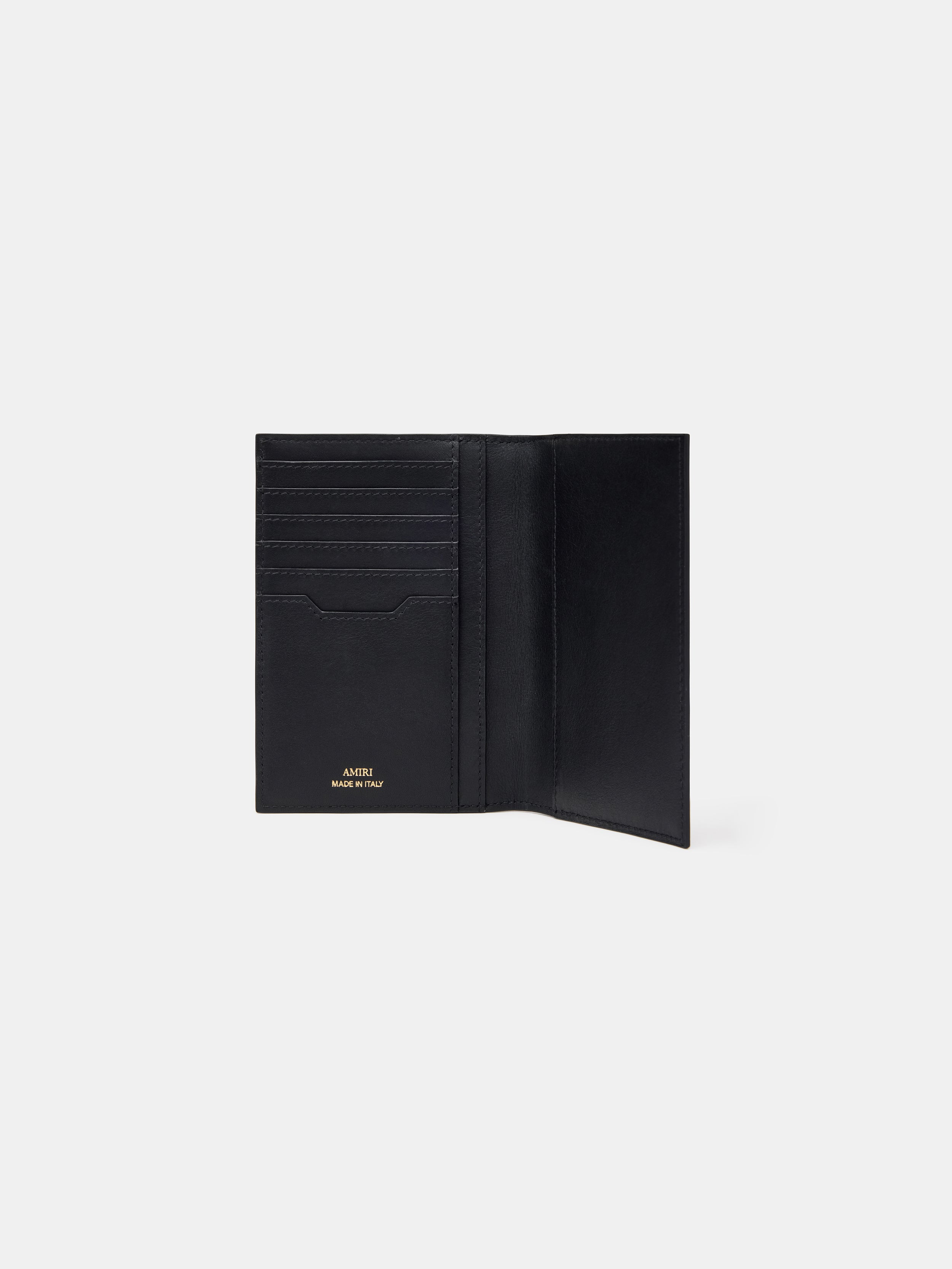 CROC EMBOSSED PASSPORT HOLDER - BLACK