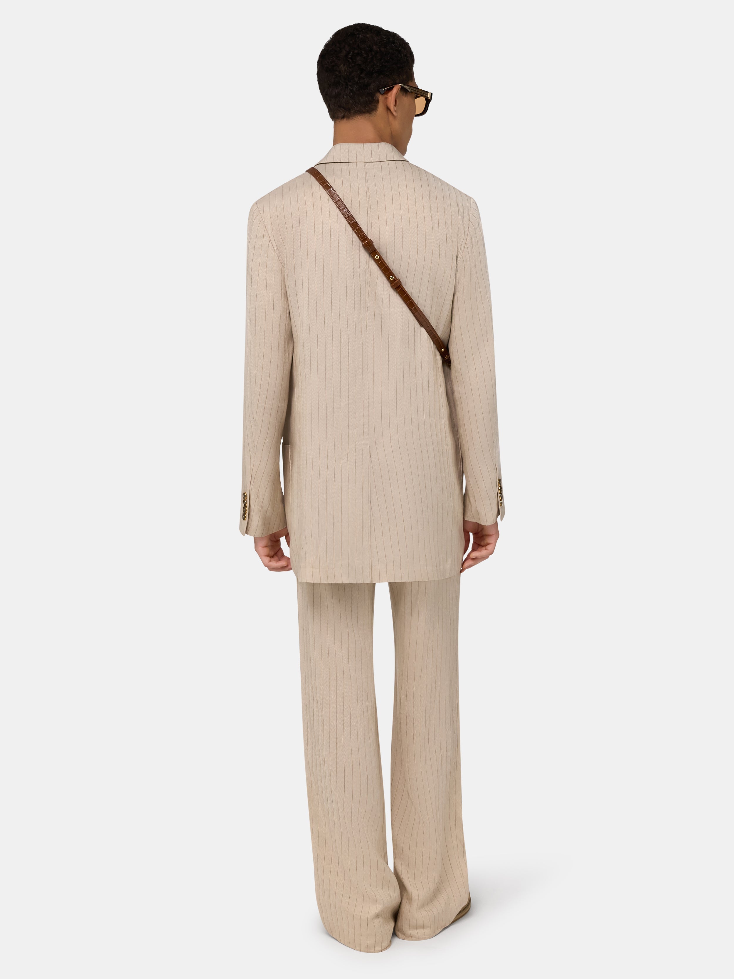 STRIPED TAILORED PANT - Alabaster