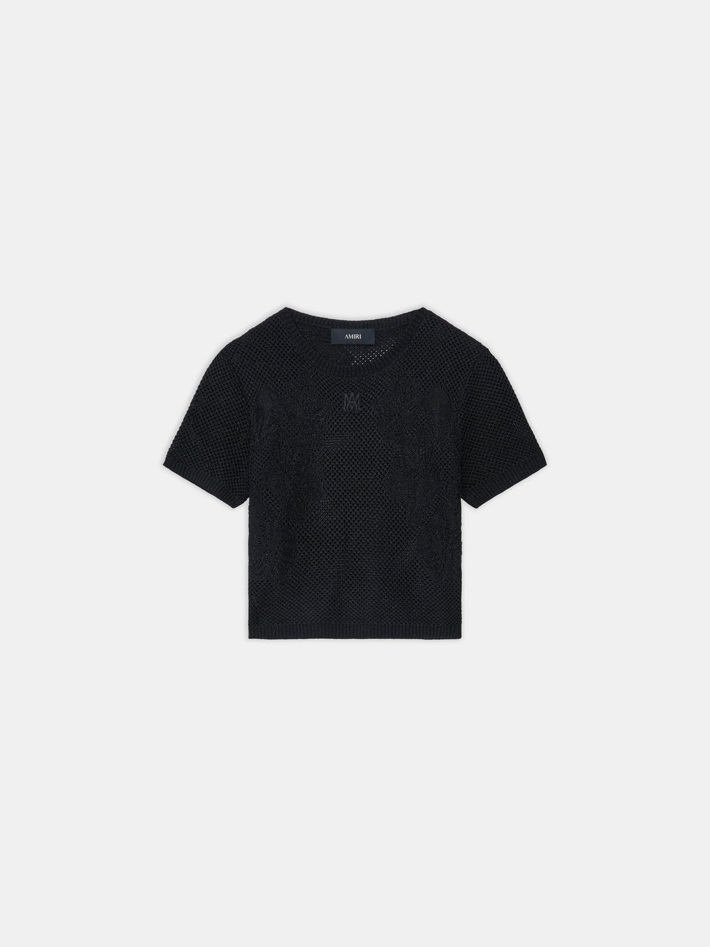 WOMEN - WOMEN'S FLORAL CROCHET TEE - Black
