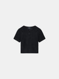 WOMEN - WOMEN'S FLORAL CROCHET TEE - Black