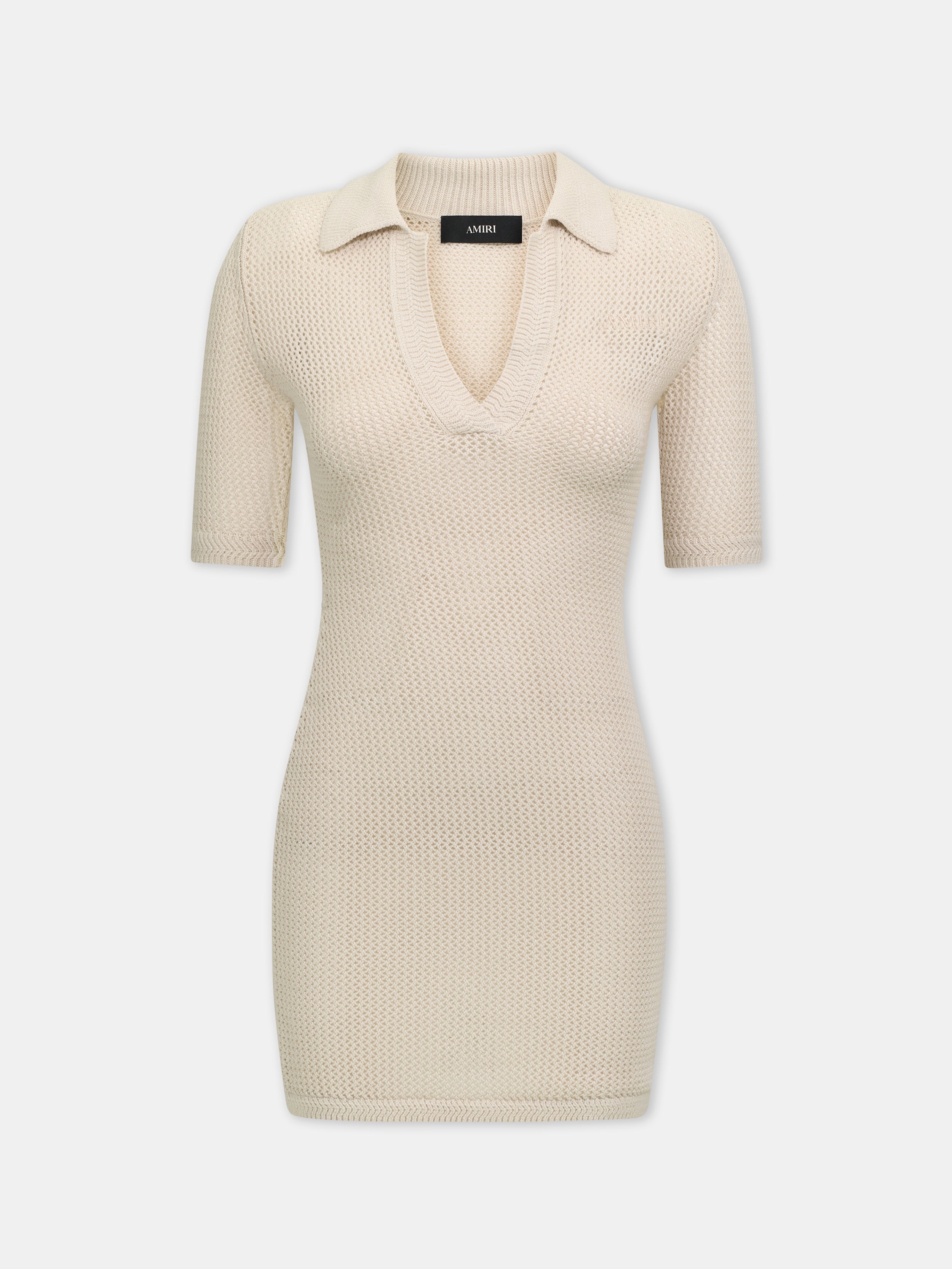 WOMEN - WOMEN'S AMIRI CROCHET MINI DRESS - Alabaster