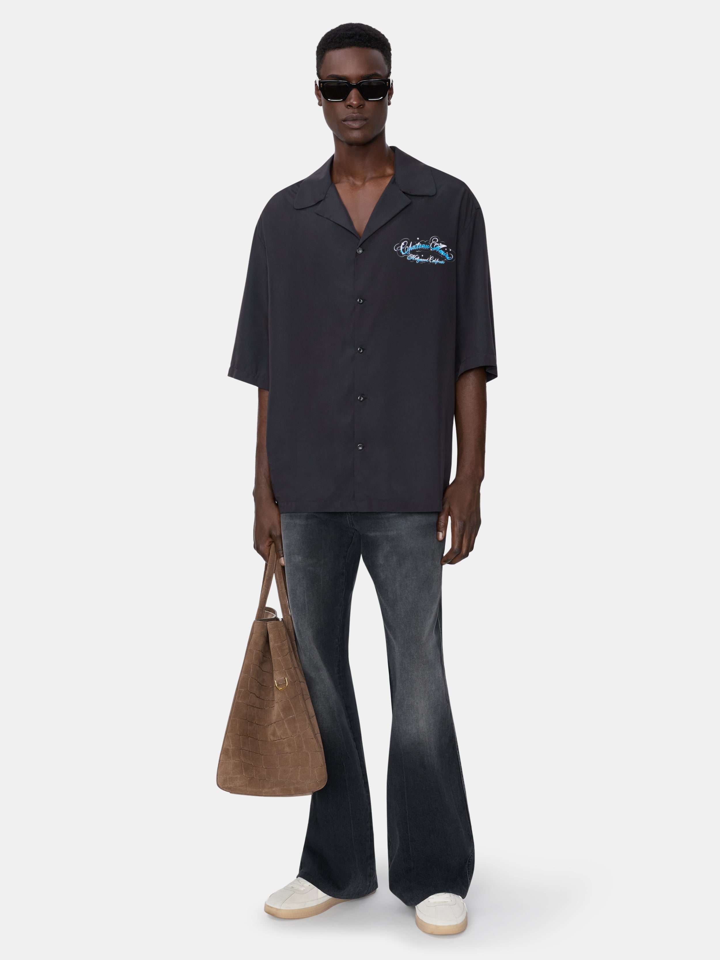 CHATEAU SCRIPT CAMP SHIRT - Black