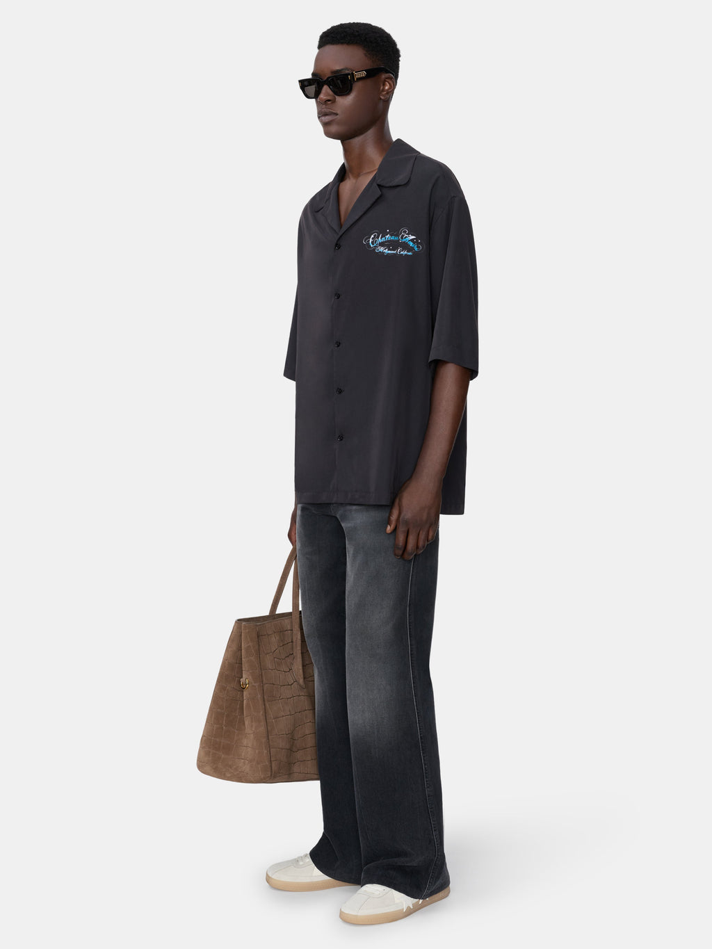 CHATEAU SCRIPT CAMP SHIRT - Black
