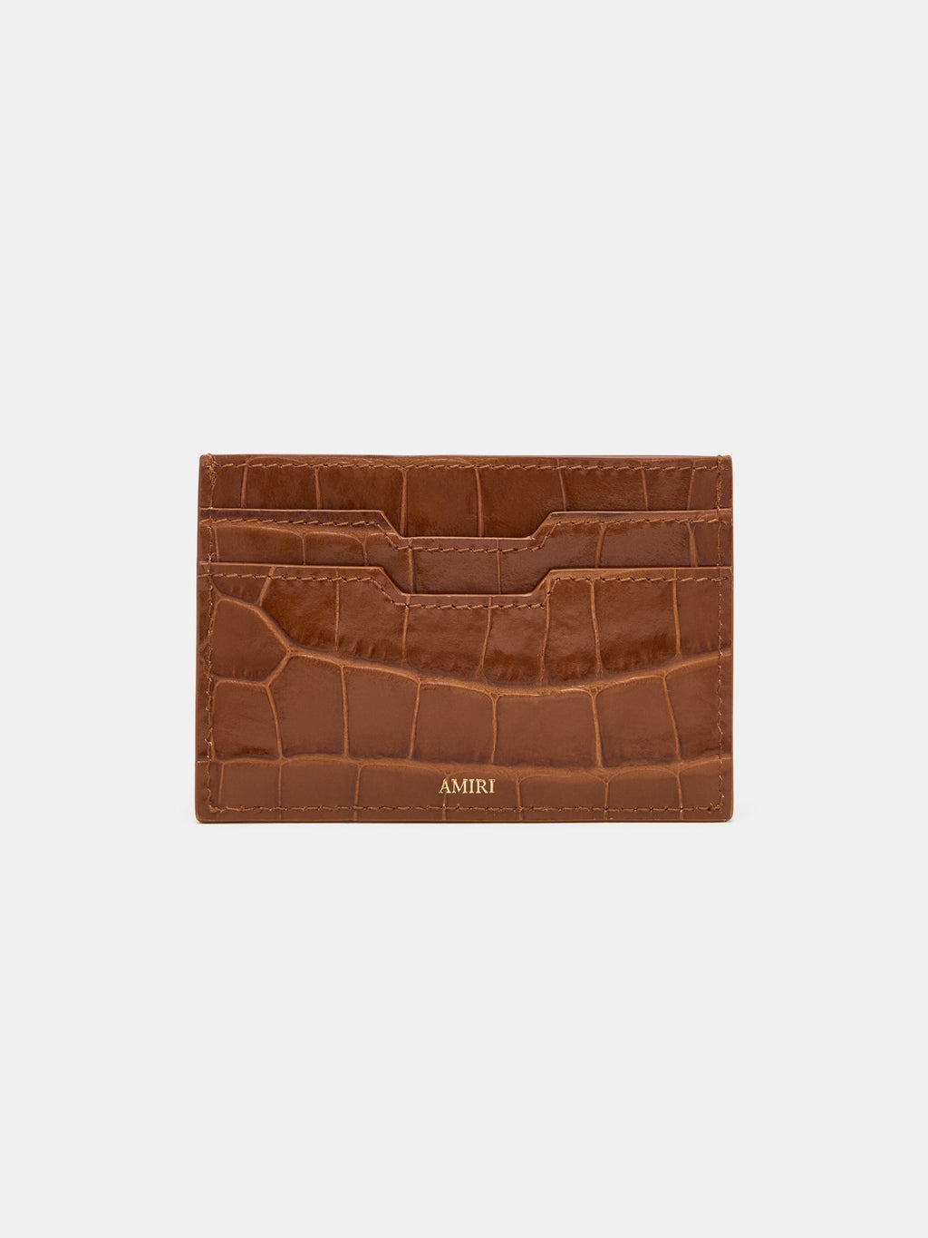 CROC EMBOSSED CARD HOLDER - MALT