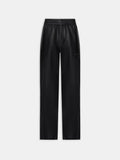 LEATHER TRACK PANT - Black