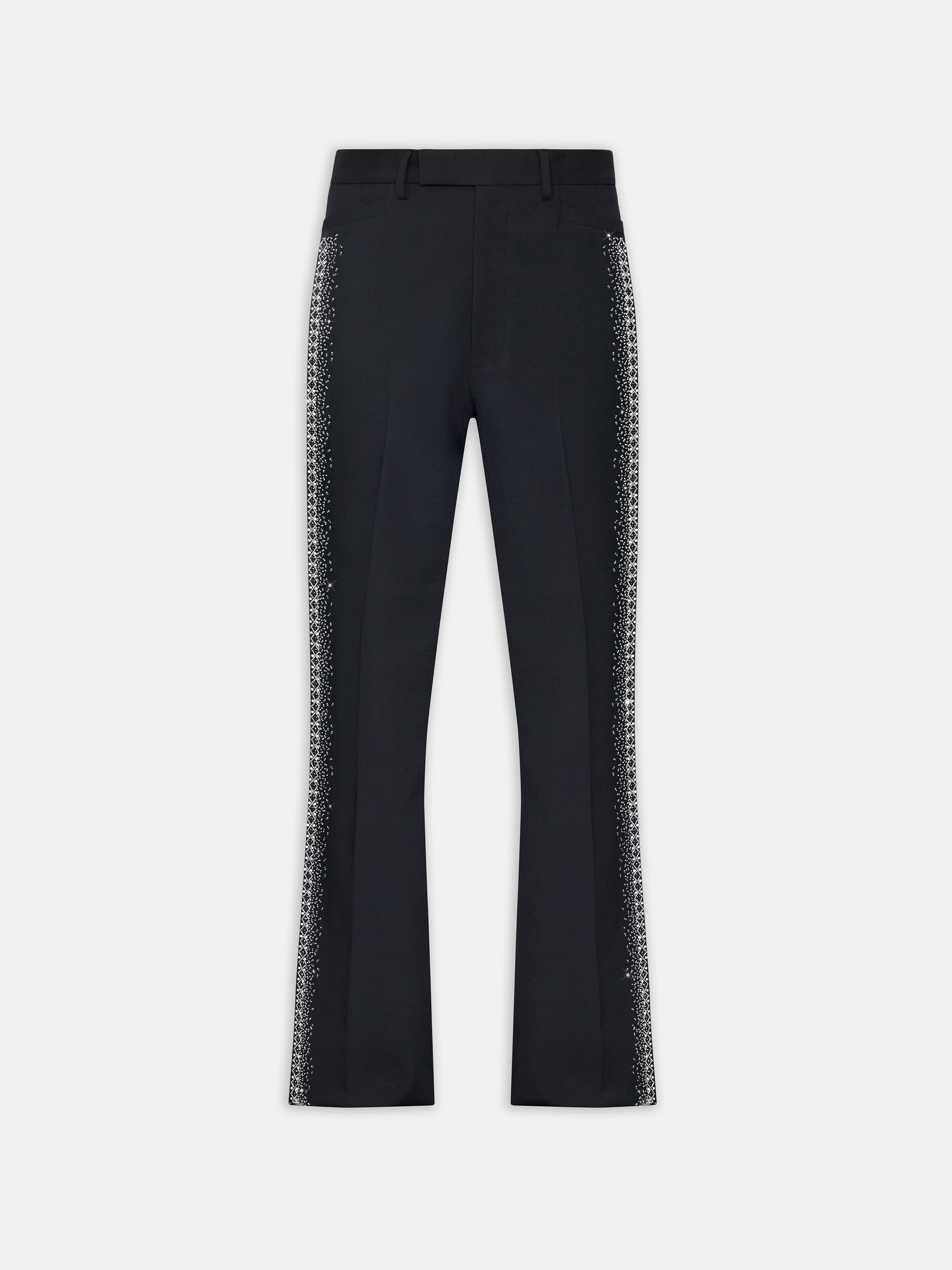CRYSTAL STRIPE FLARE PANT - BLACK