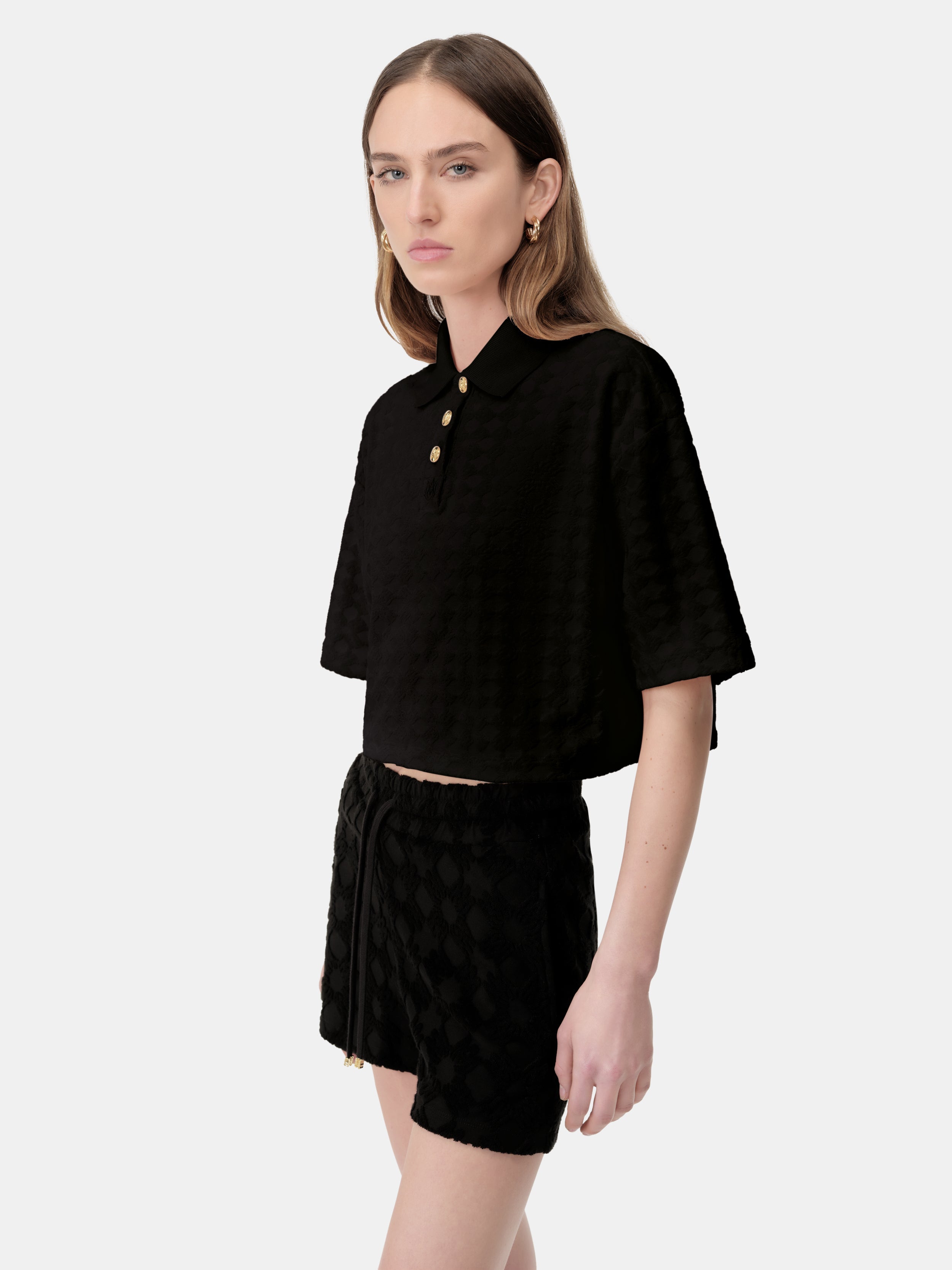WOMEN - WOMEN'S MA QUAD TOWELING POLO - Black