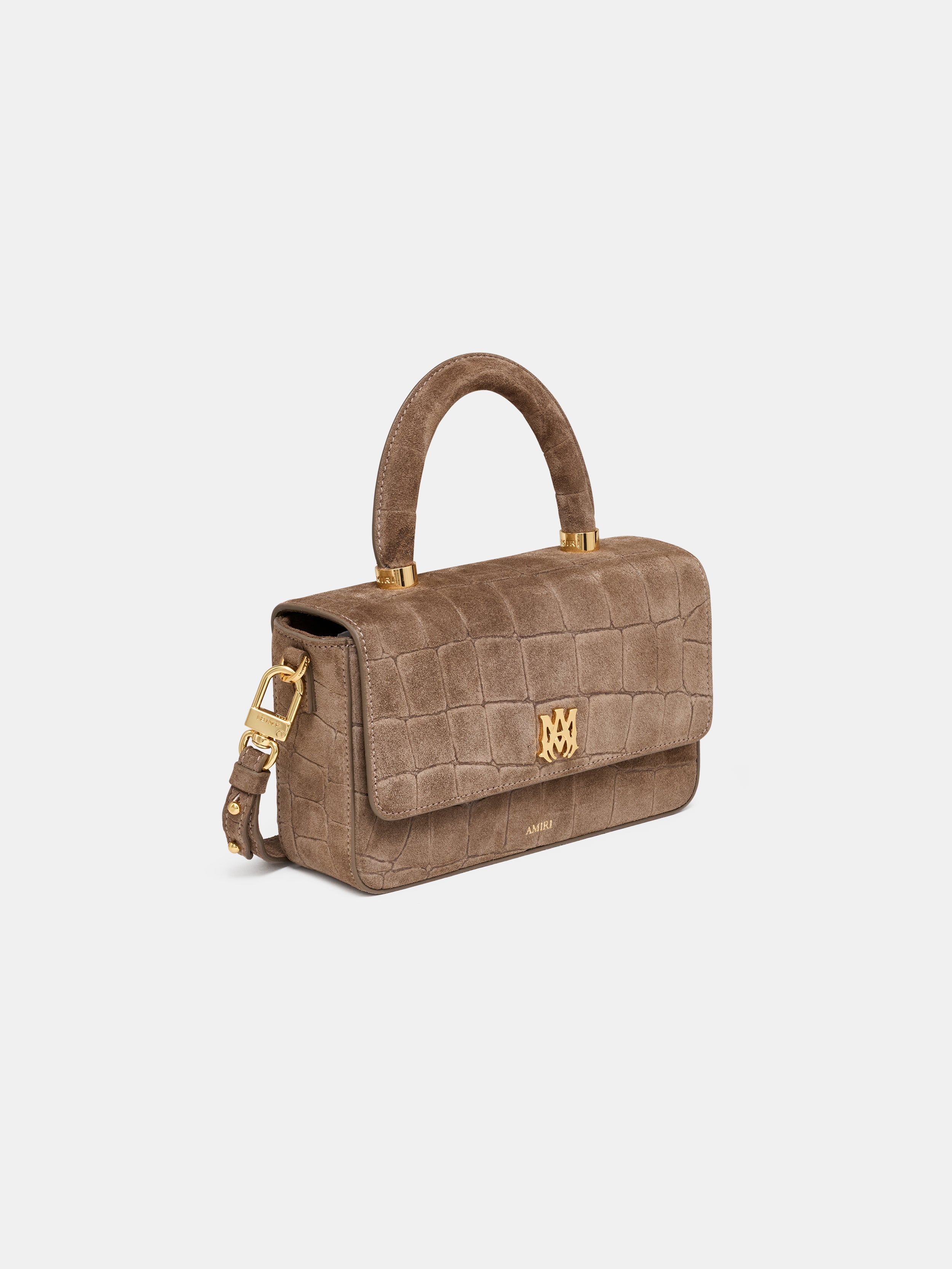 WOMEN - WOMEN'S CROC SUEDE LONG MA BAG - Dark Brown