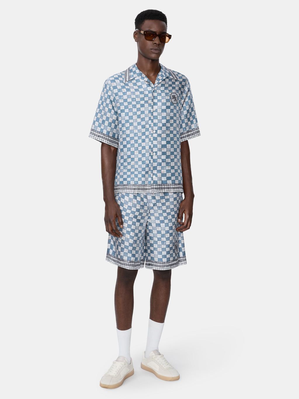 MA CHECKERED BOWLING SHIRT - Steel