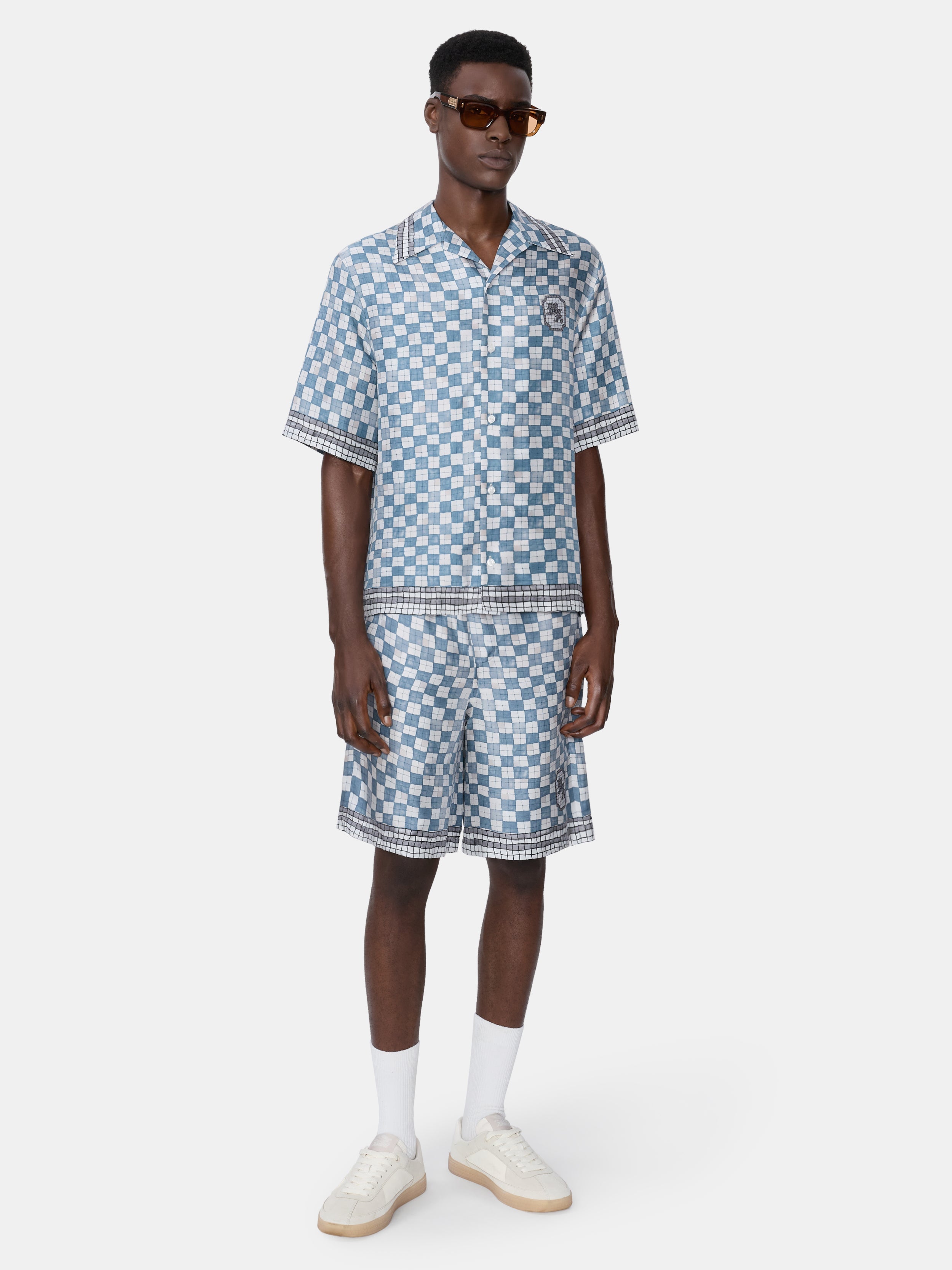 MA CHECKERED BOWLING SHIRT - Steel
