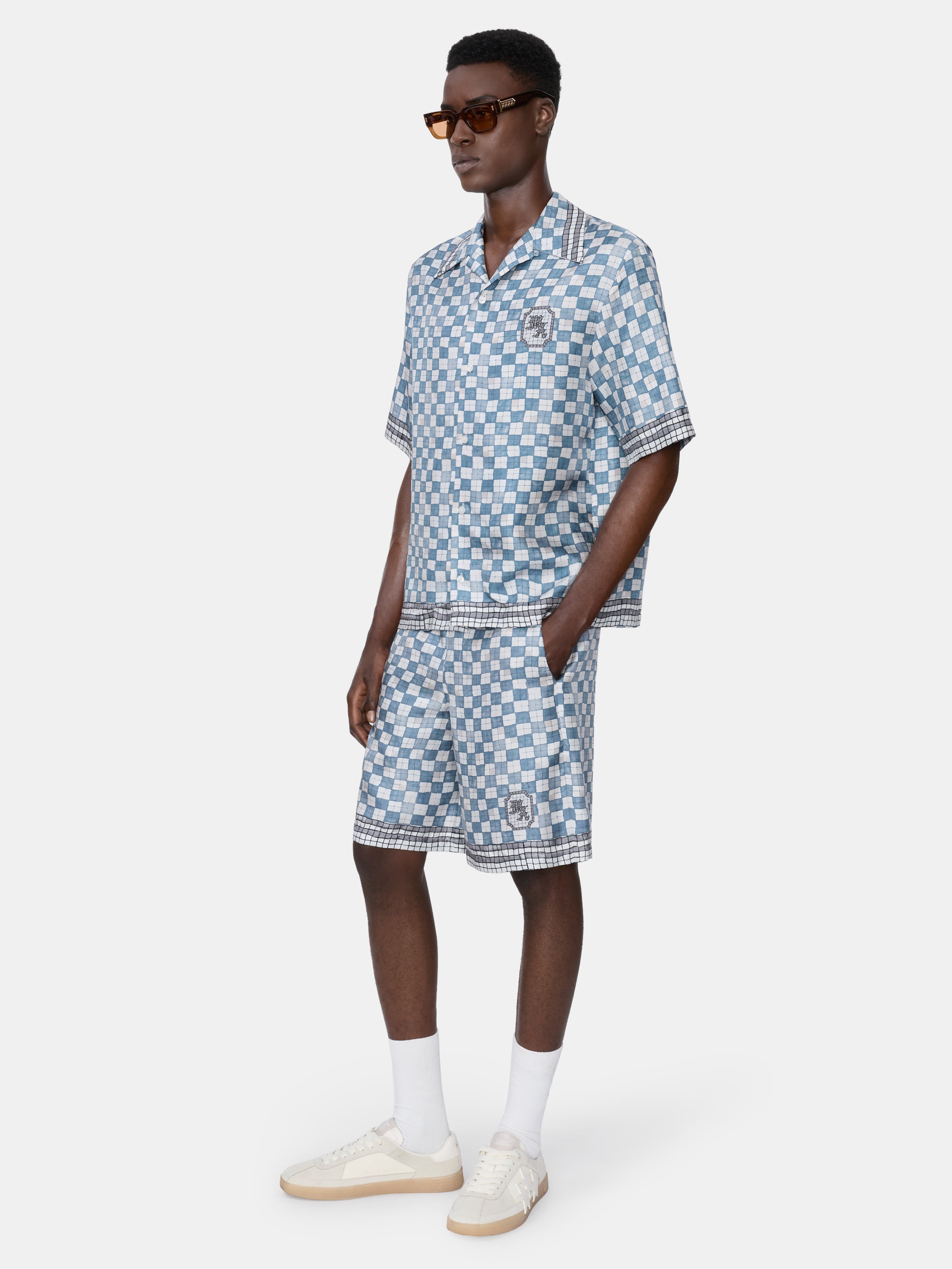MA CHECKERED BOWLING SHIRT - Steel