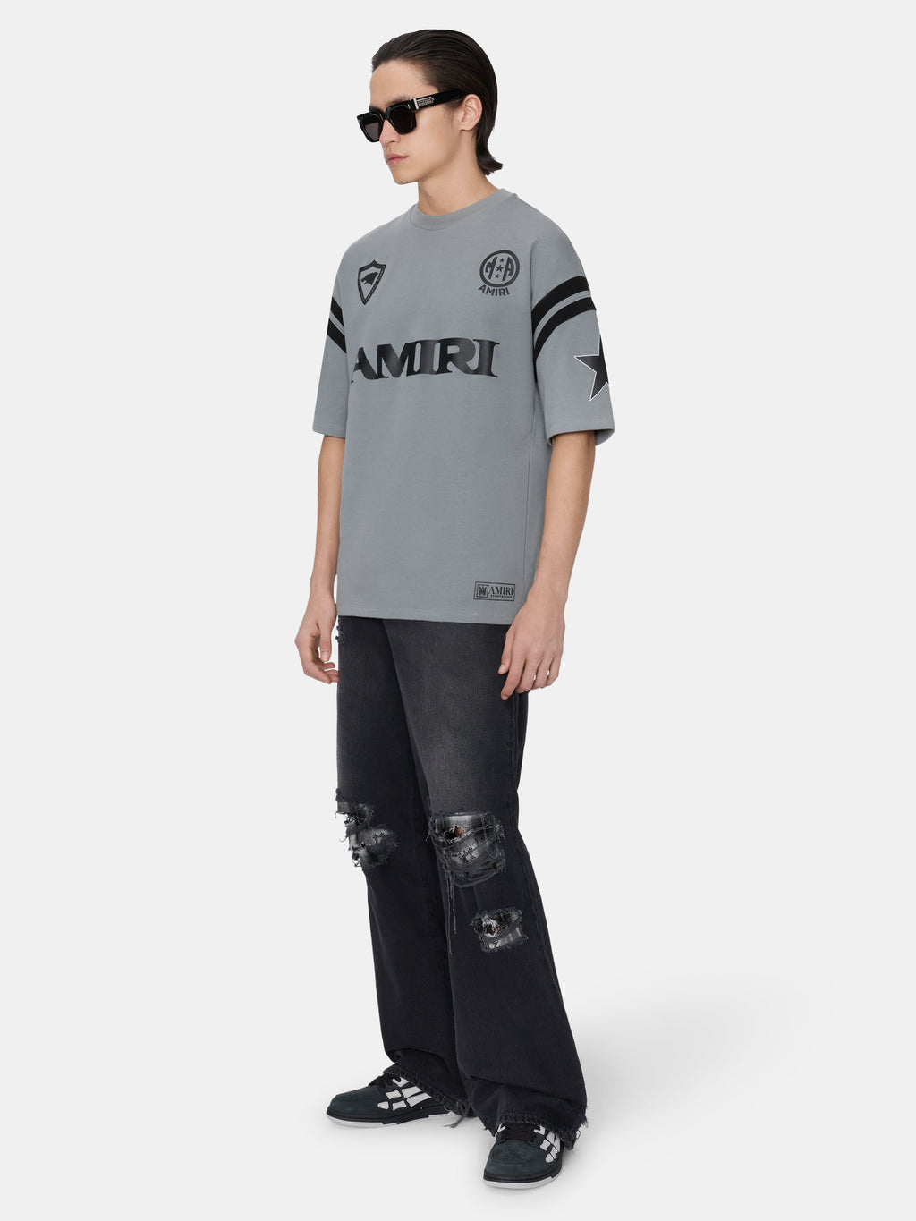 FLANNEL REPAIR BAGGY JEAN - STEEL BLACK