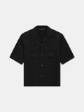 MA QUAD JACQUARD CAMP SHIRT - Black