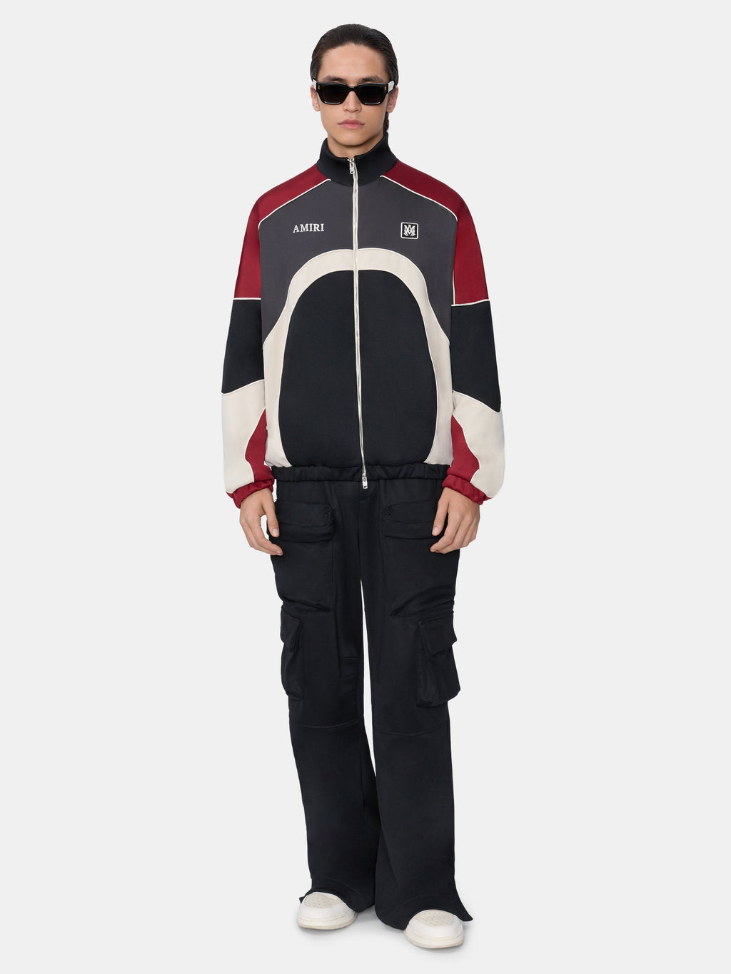 OVERSIZED PANEL TRACK JACKET - Black
