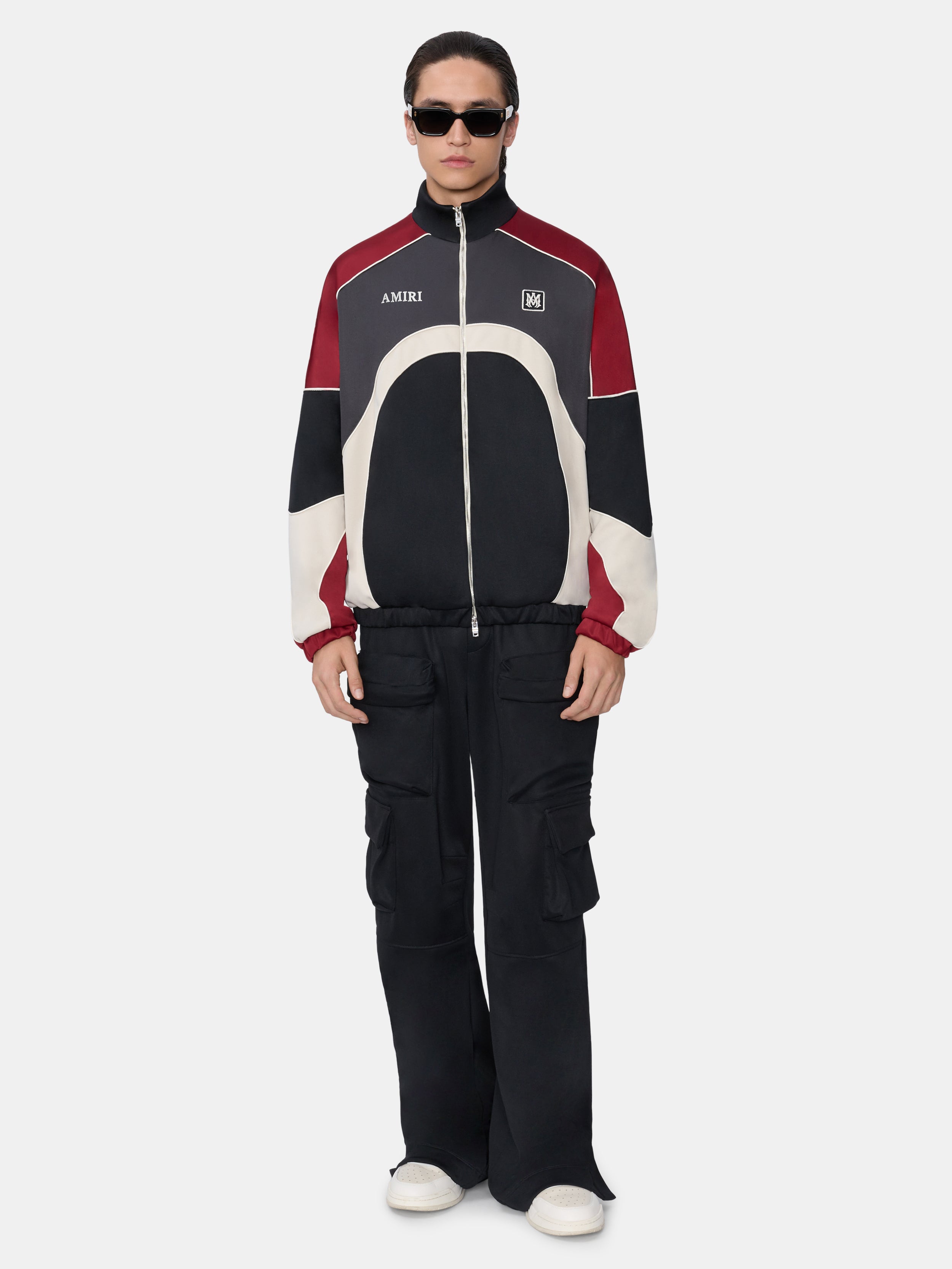 OVERSIZED PANEL TRACK JACKET - Black