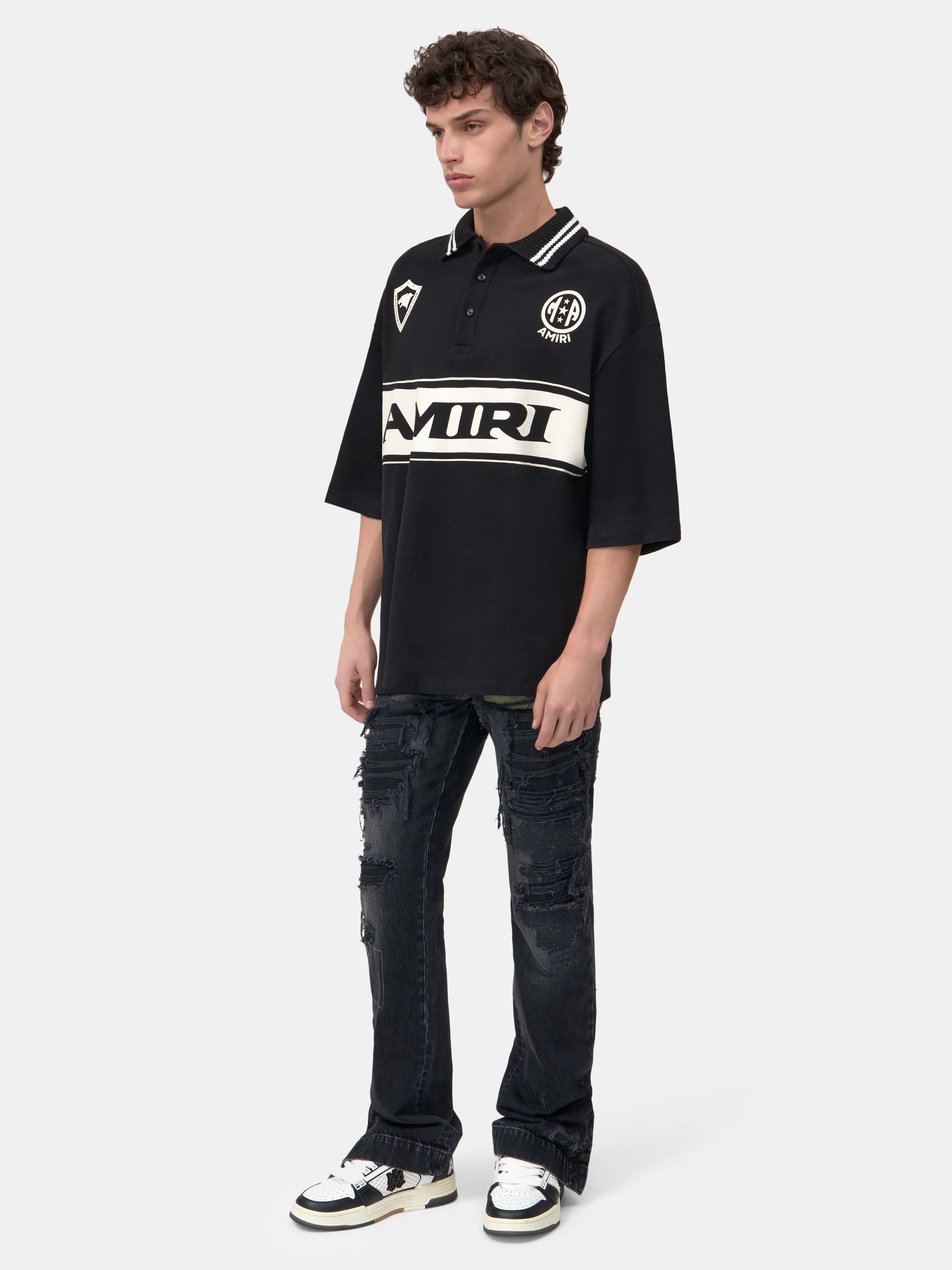 AMIRI SPORT OVERSIZED POLO - Black