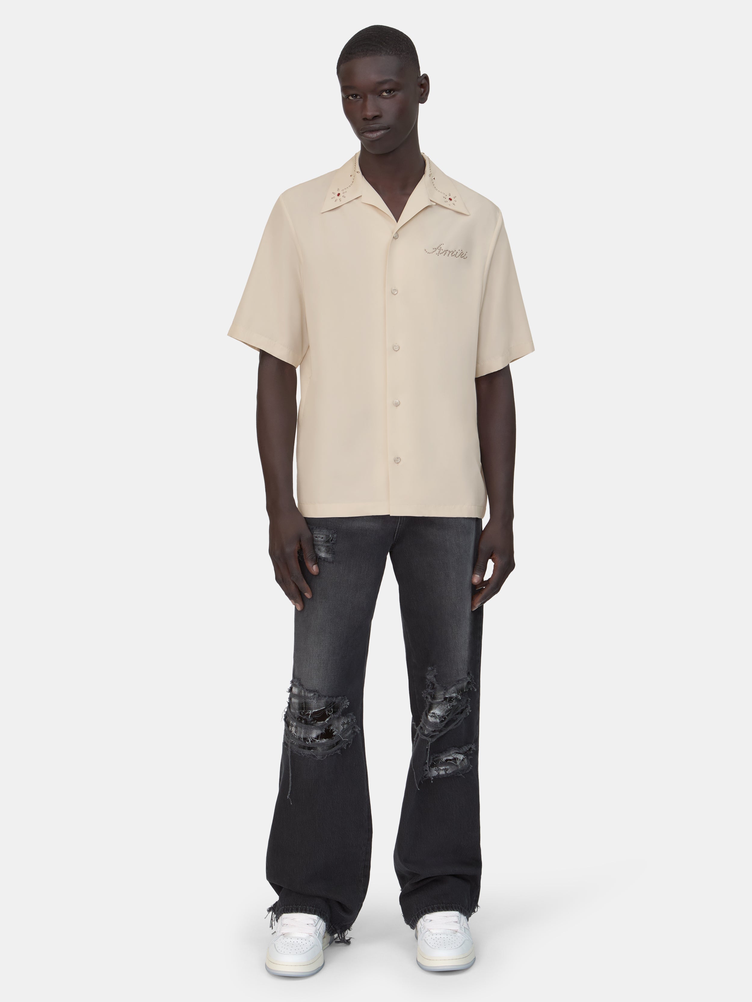 AMIRI STUD CAMP SHIRT - Ivory