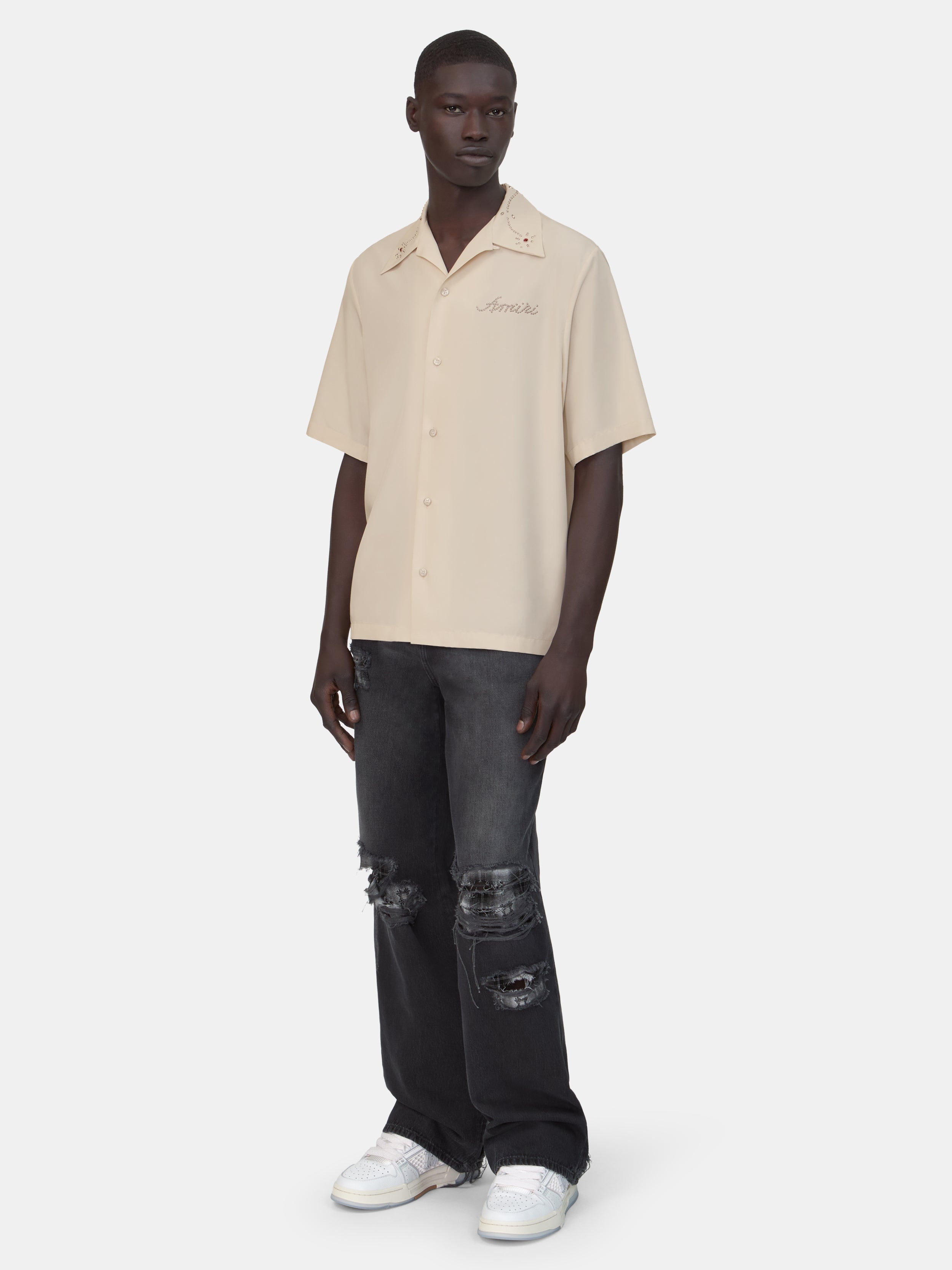 AMIRI STUD CAMP SHIRT - Ivory