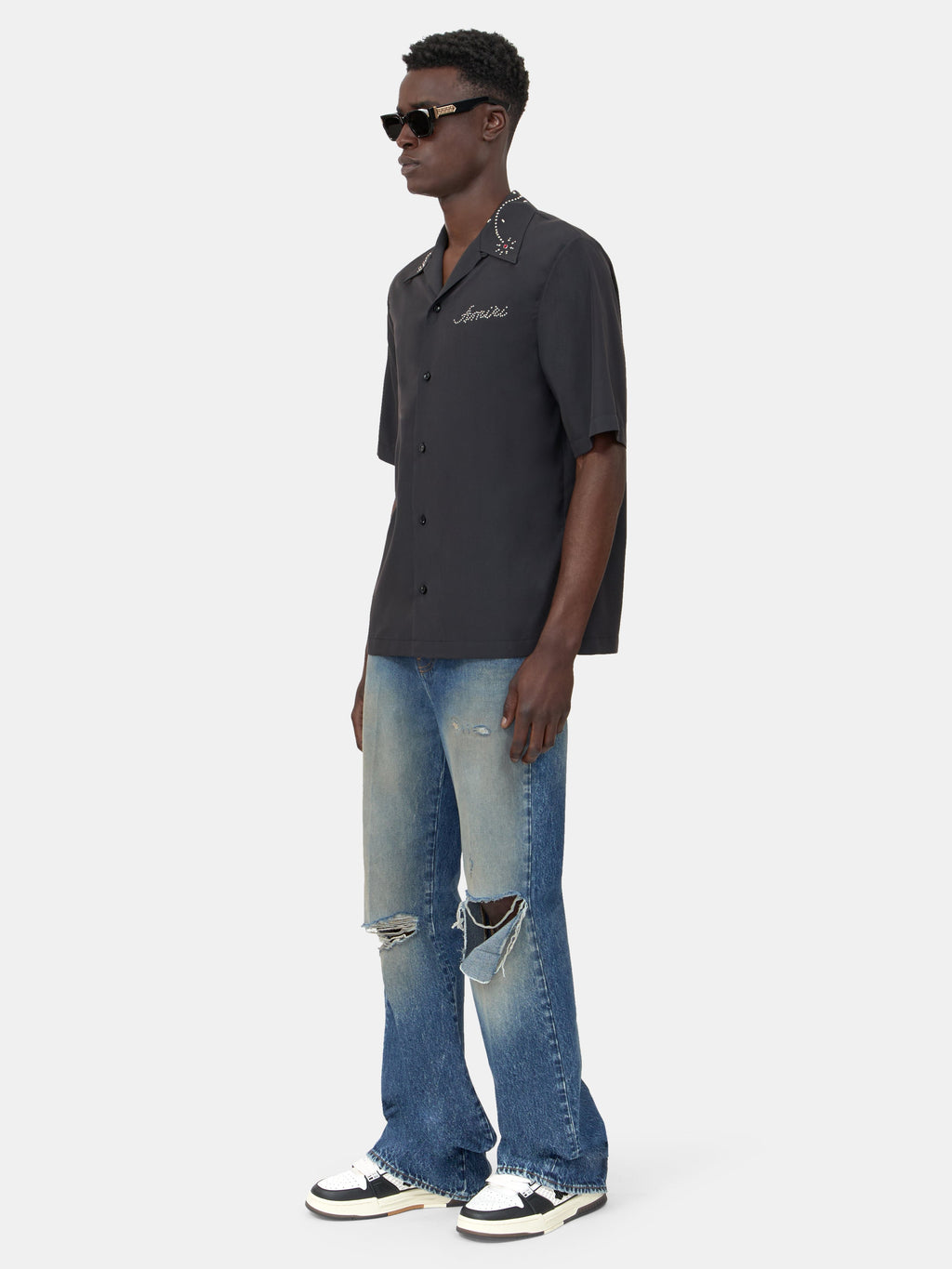 AMIRI STUD CAMP SHIRT - Black