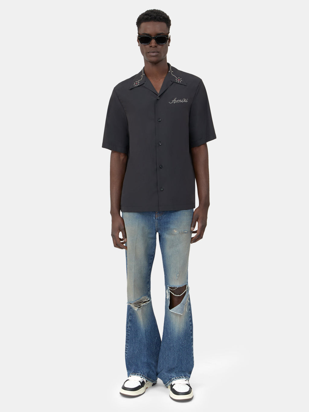 AMIRI STUD CAMP SHIRT - Black