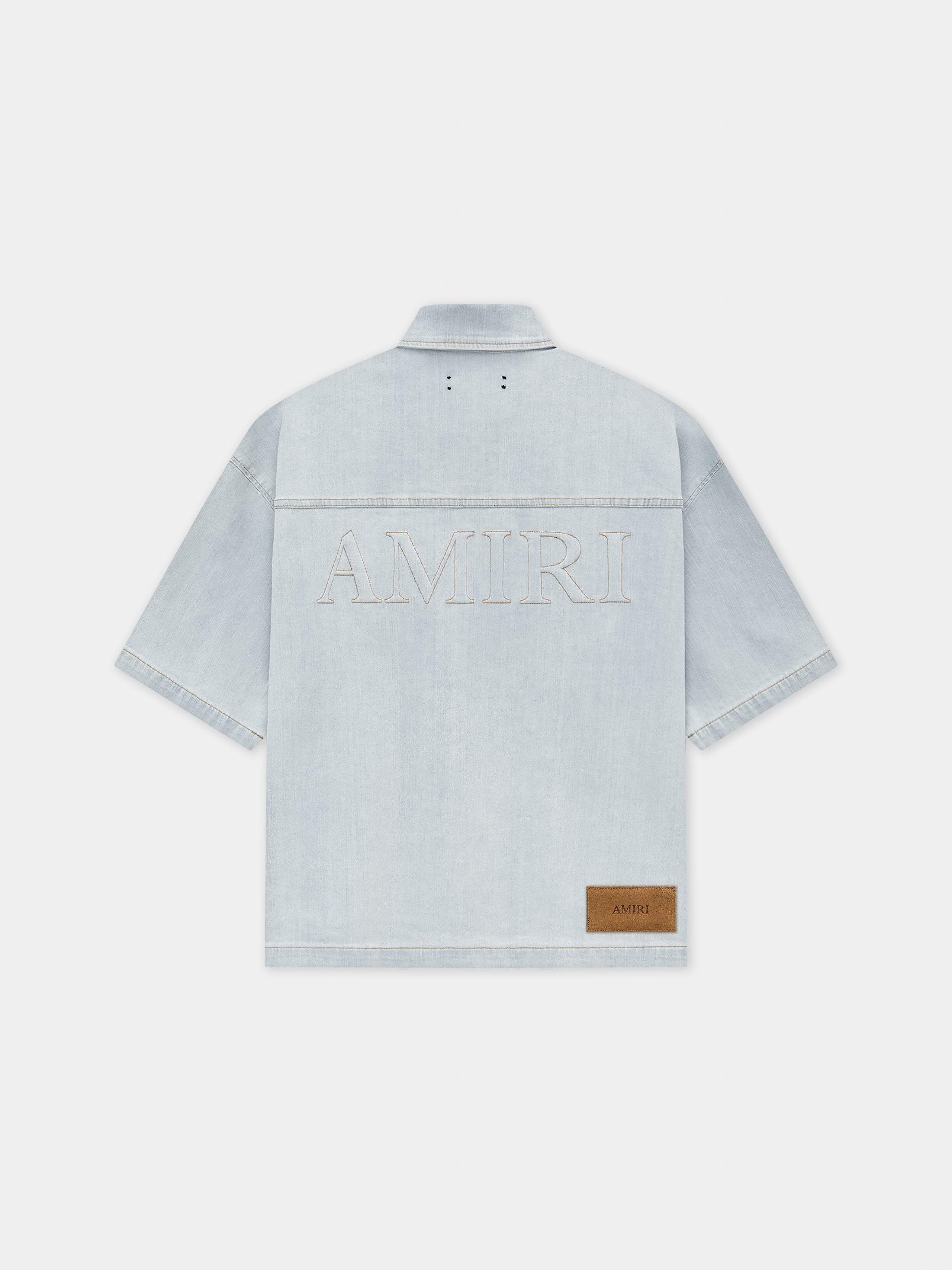 AMIRI 3D SHORT SLEEVE SNAP SHIRT - Light Indigo