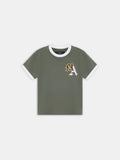 KIDS - KIDS' VARSITY PATCH RINGER TEE - Dark Sage