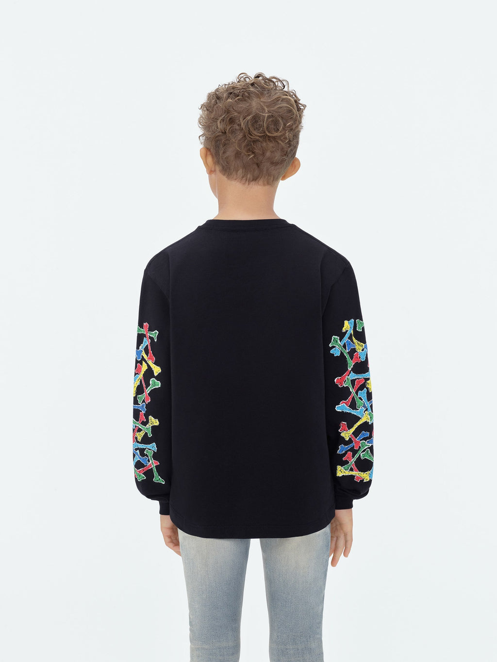 KIDS - AMIRI BONES SCRIBBLE LONG SLEEVE TEE - Black