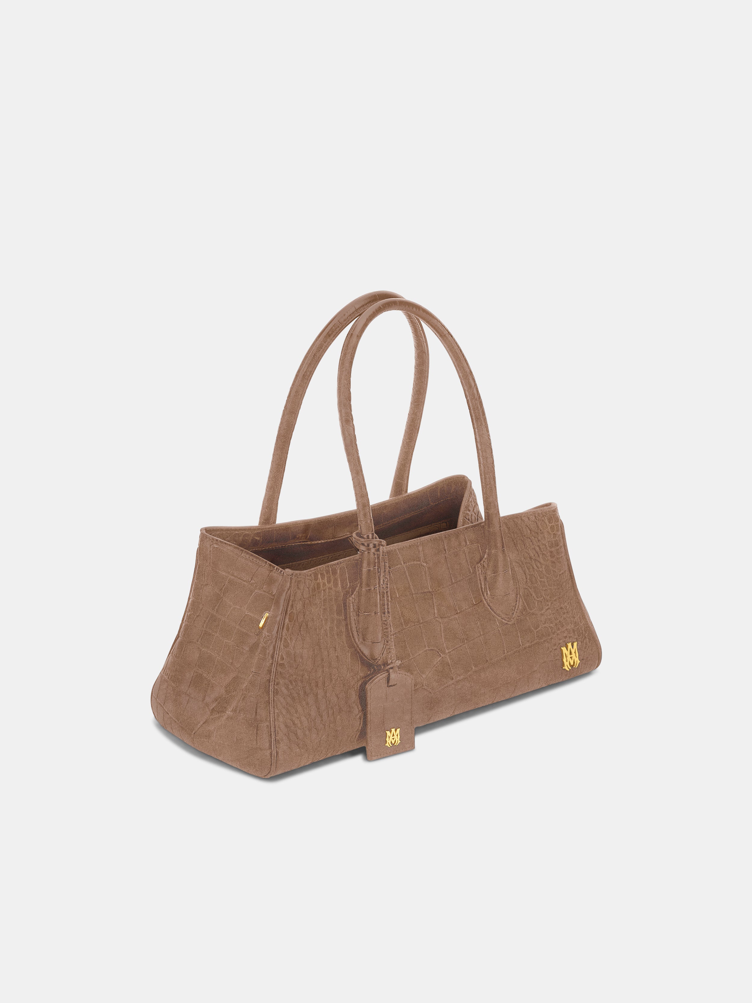 WOMEN - WOMEN'S SUEDE CROC HONEY 40 SHOULDER - Dark Brown
