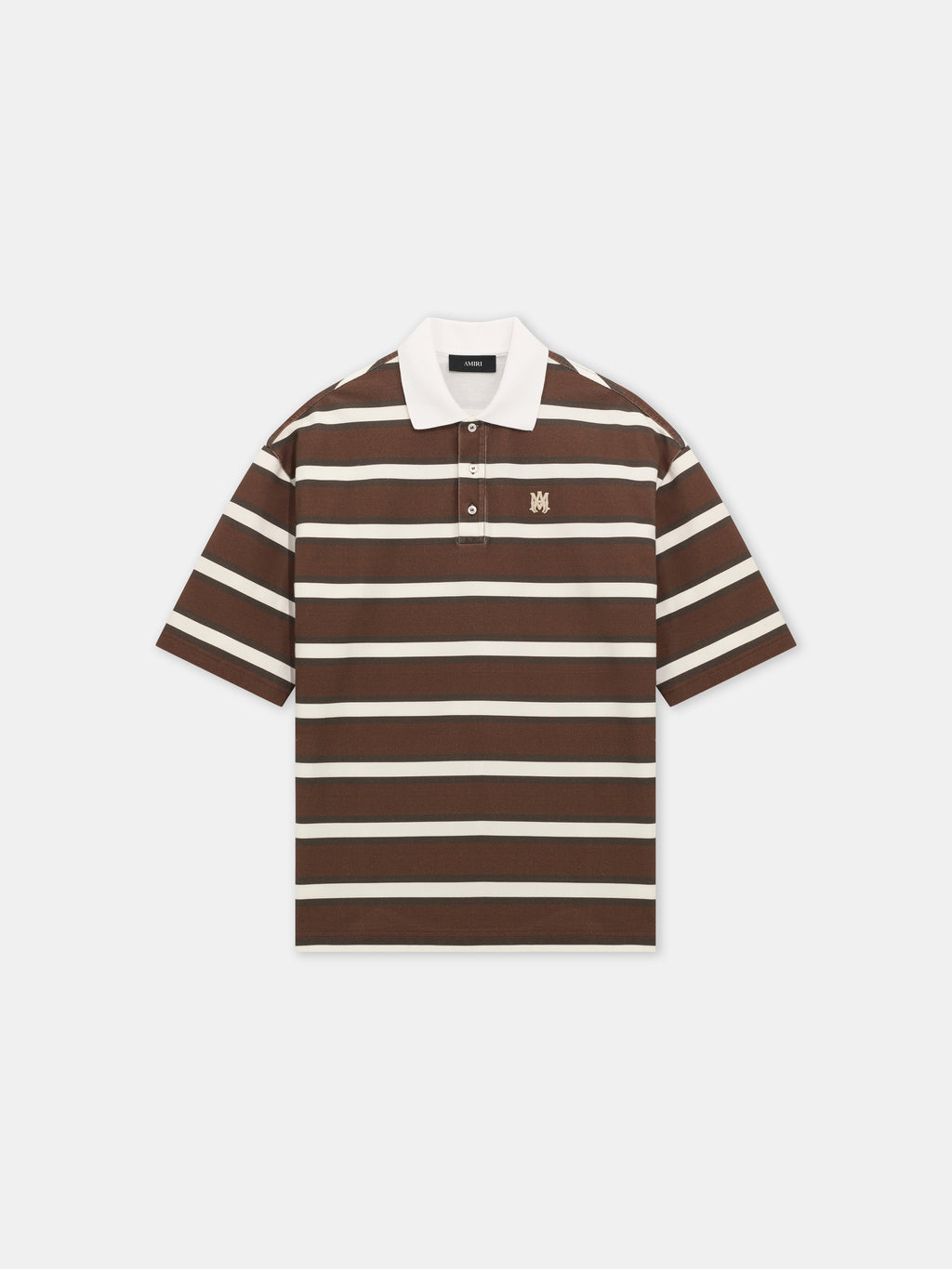 MA STRIPED OVERSIZED POLO - Tobacco