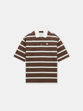 MA STRIPED OVERSIZED POLO - Tobacco