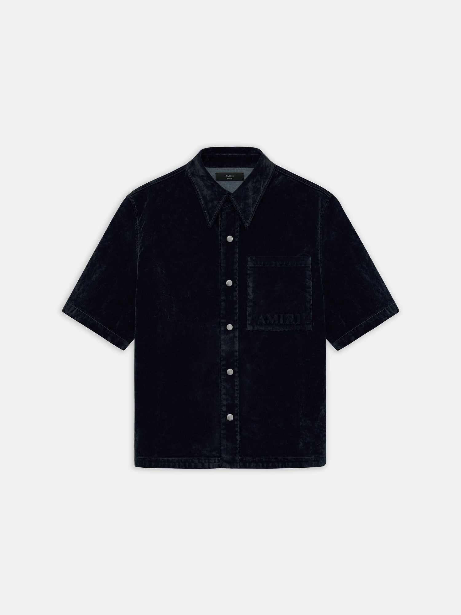 VELVET CAMP SHIRT - BLACK