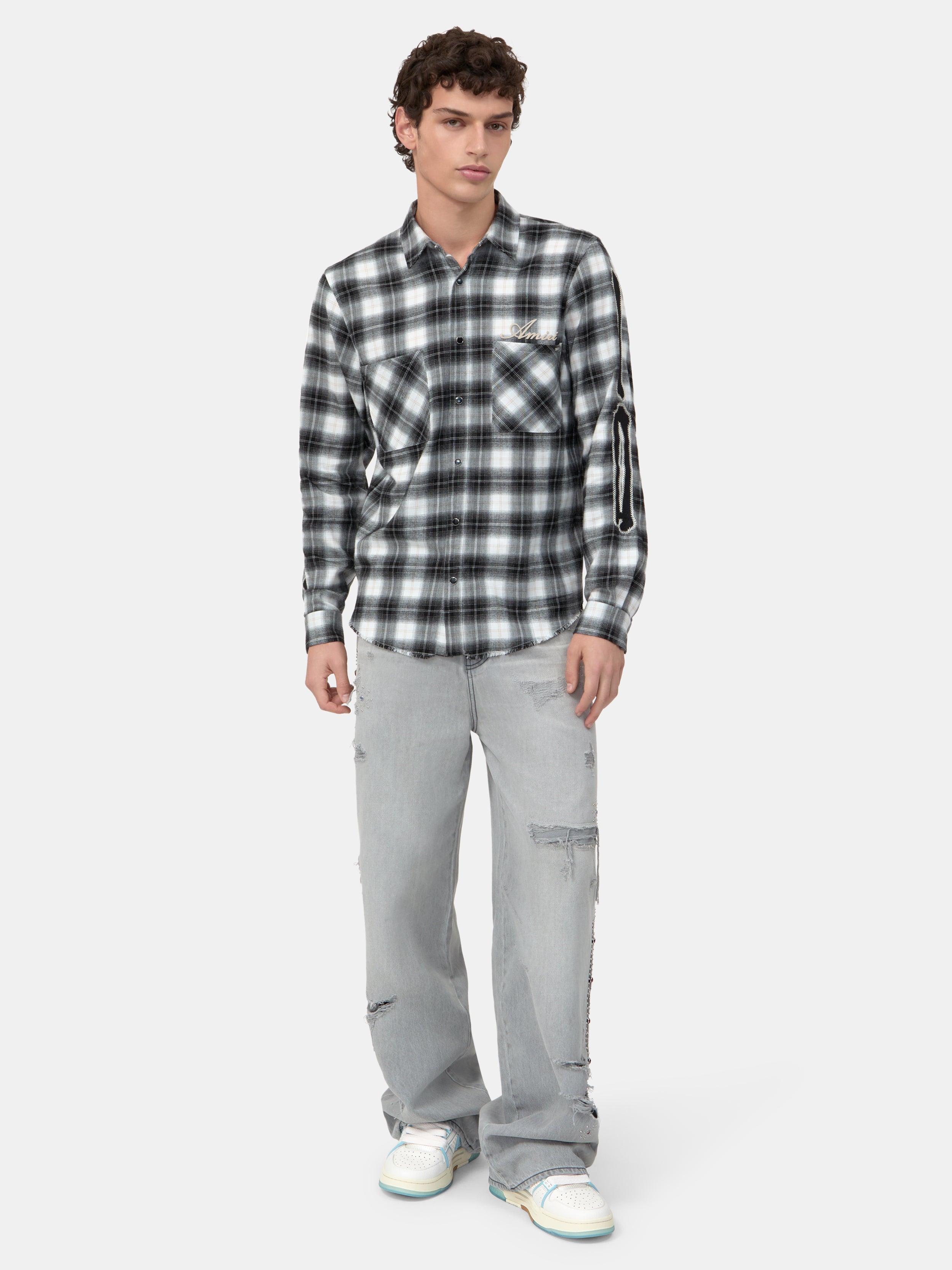 BONES FLANNEL OVERSHIRT - Black