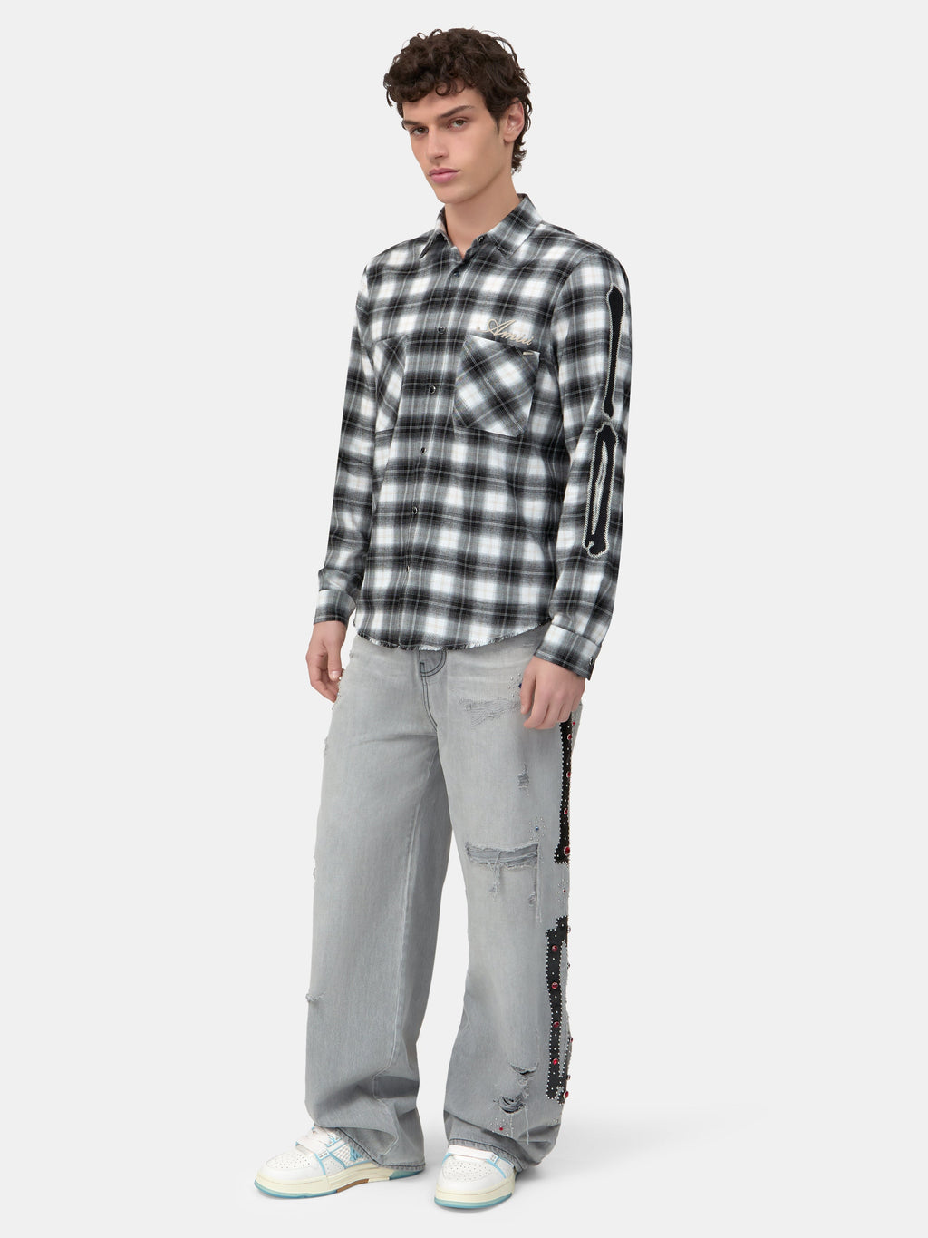 BONES FLANNEL OVERSHIRT - Black