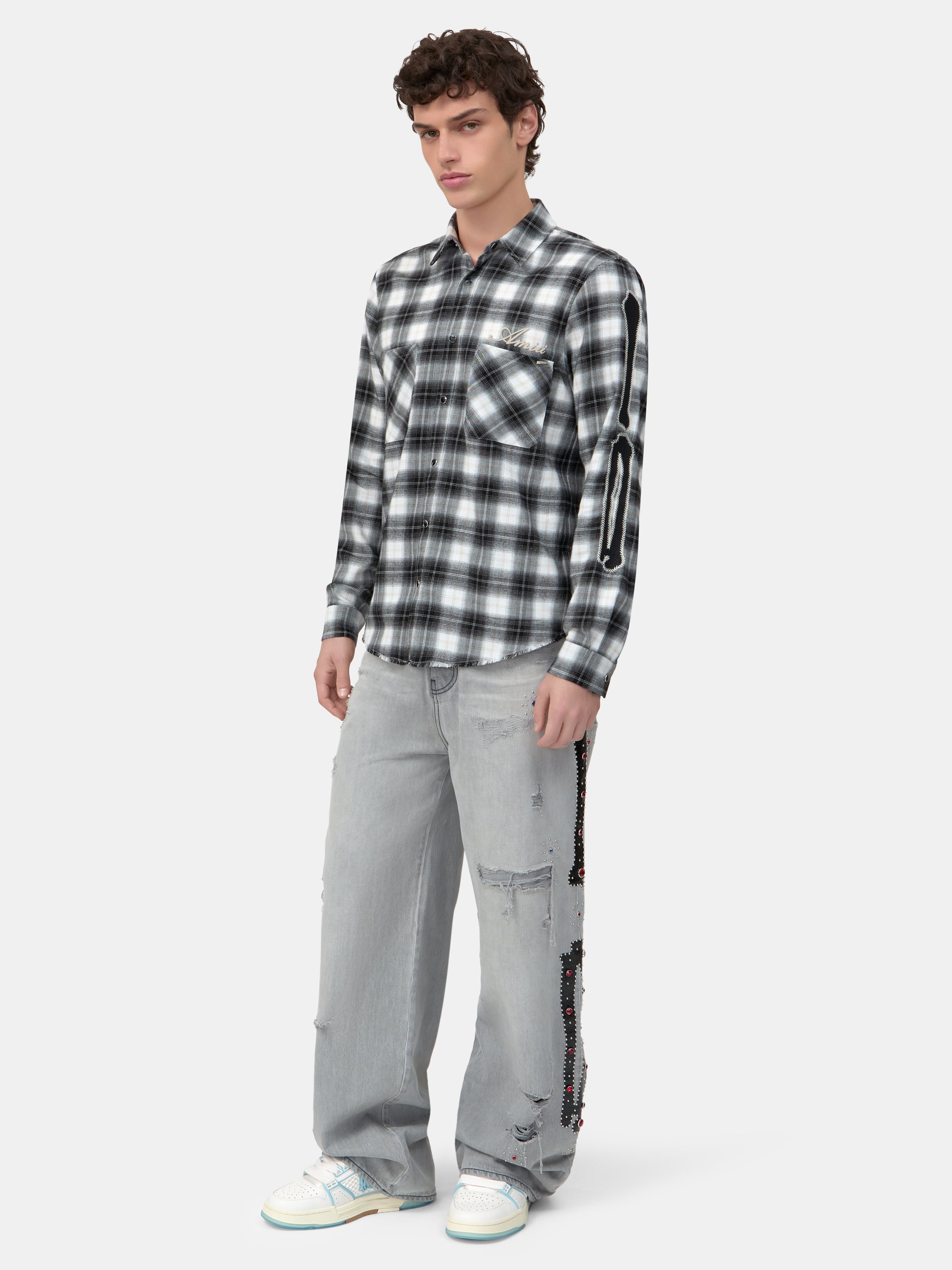 BONES FLANNEL OVERSHIRT - Black