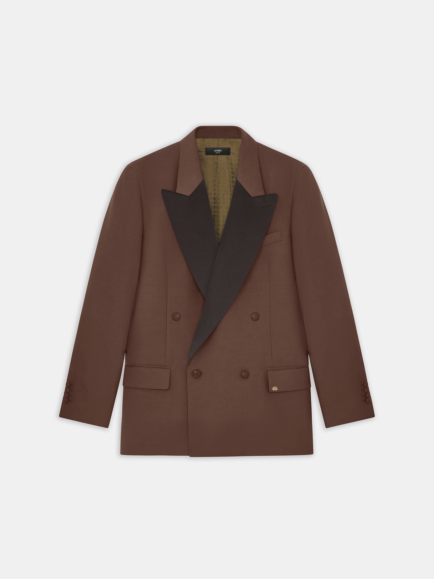 DOUBLE-BREASTED BLAZER - DARK BROWN