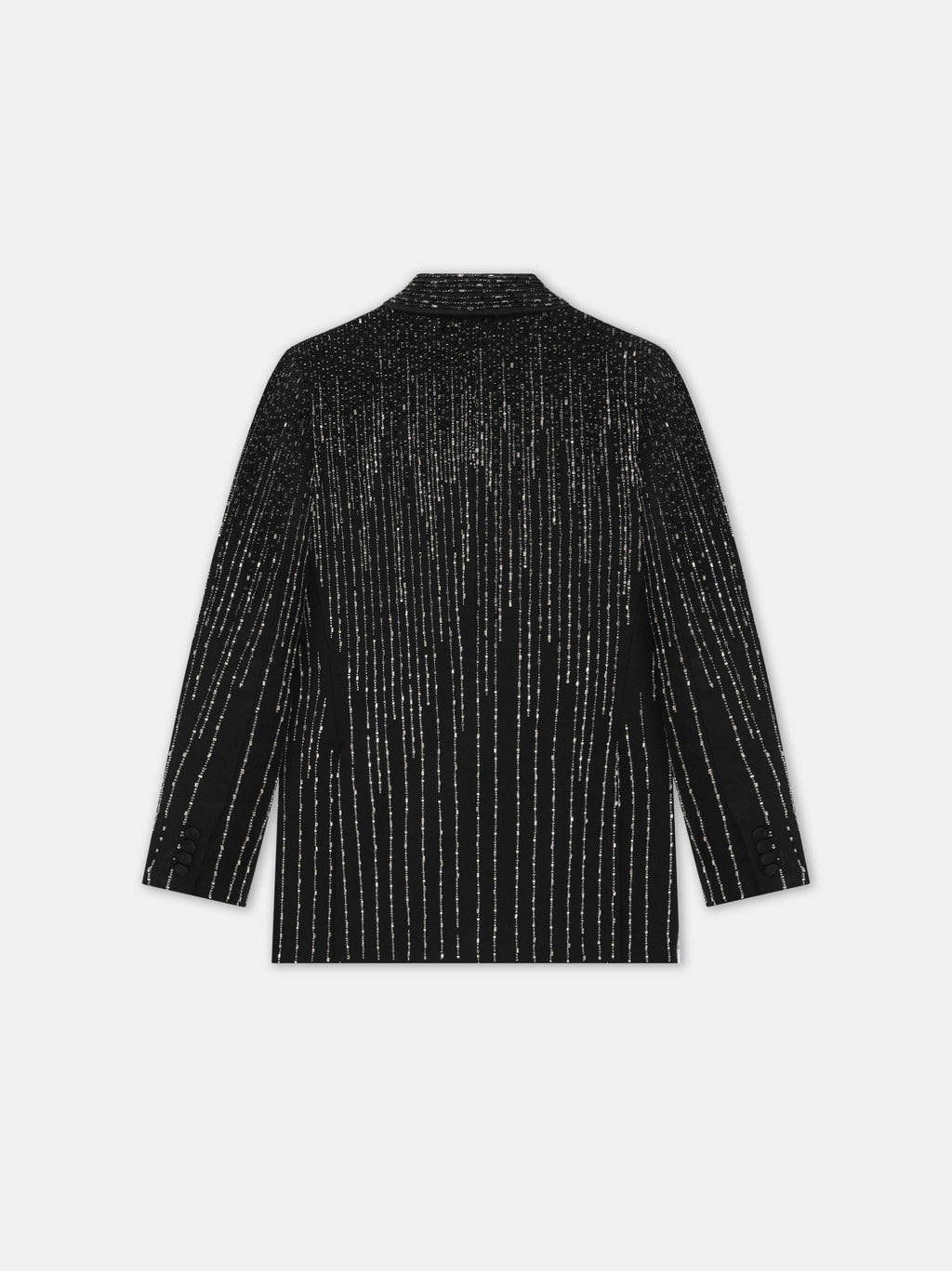 CRYSTAL STRIPE DOUBLE-BREASTED BLAZER - Black