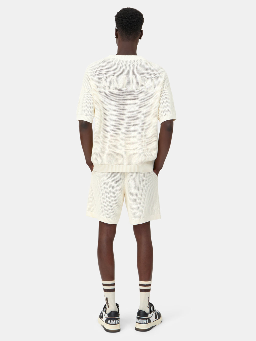 AMIRI CROCHET MESH TSHIRT - Ivory