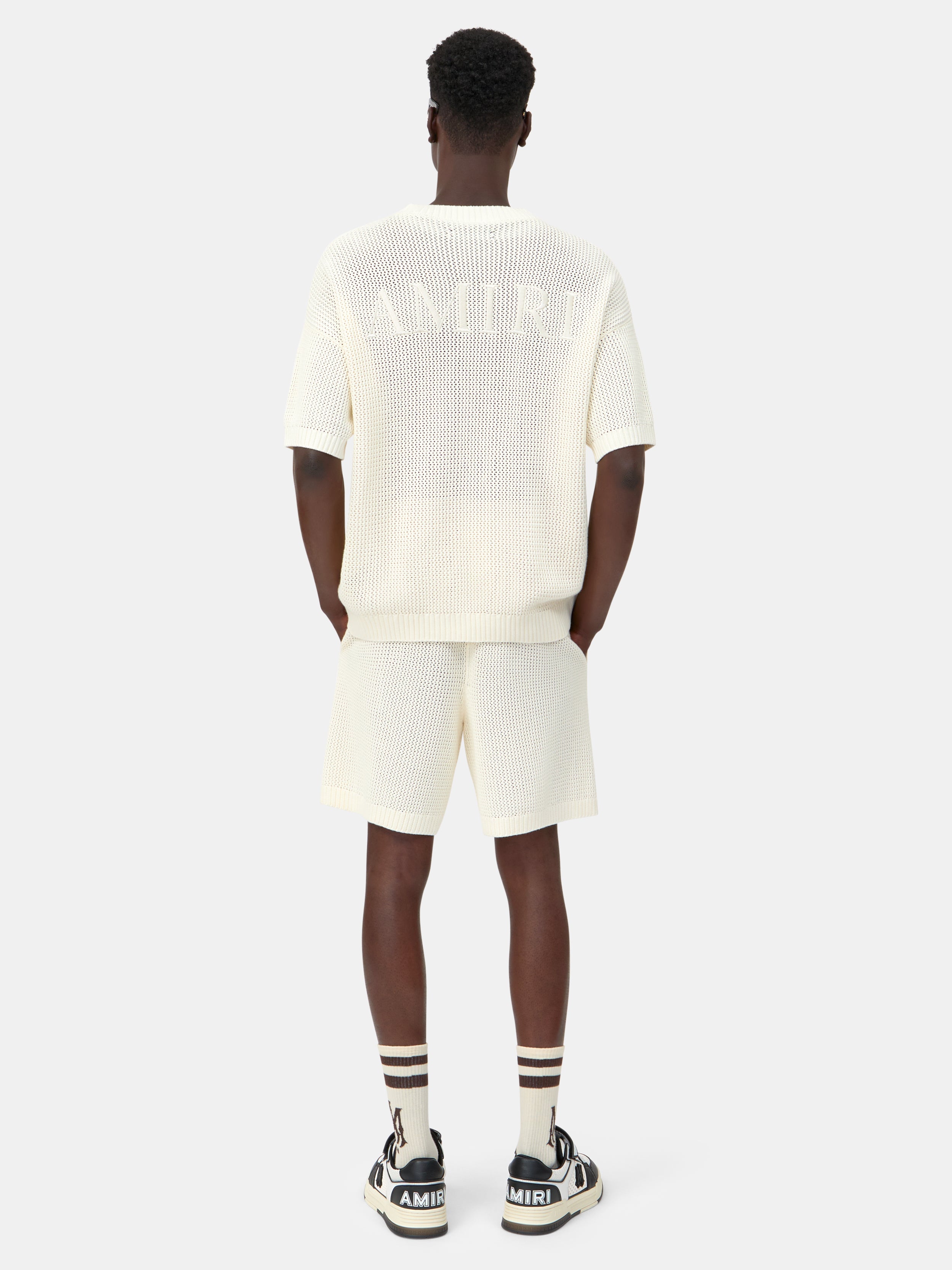 AMIRI CROCHET MESH TSHIRT - Ivory
