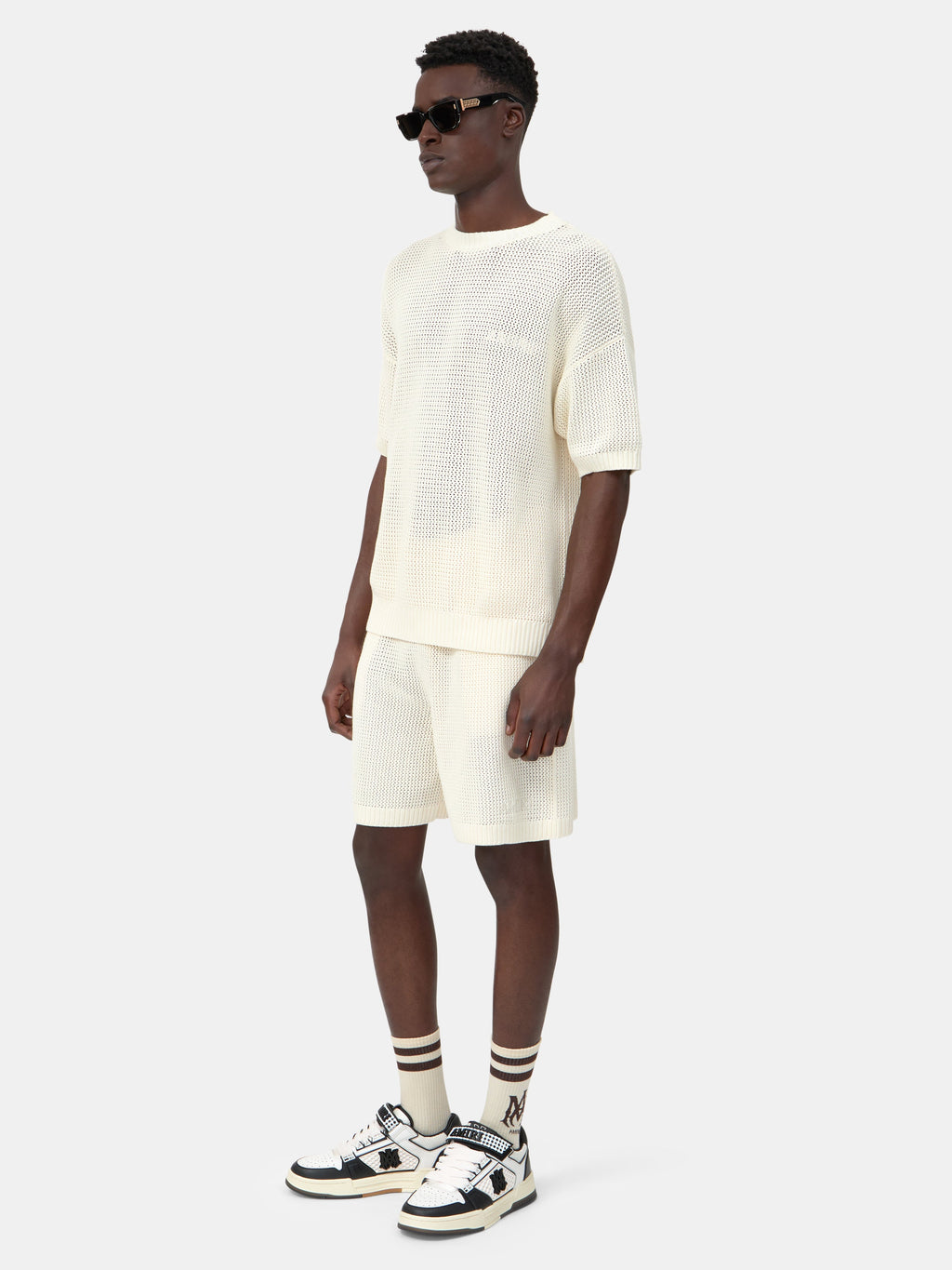 AMIRI CROCHET MESH TSHIRT - Ivory