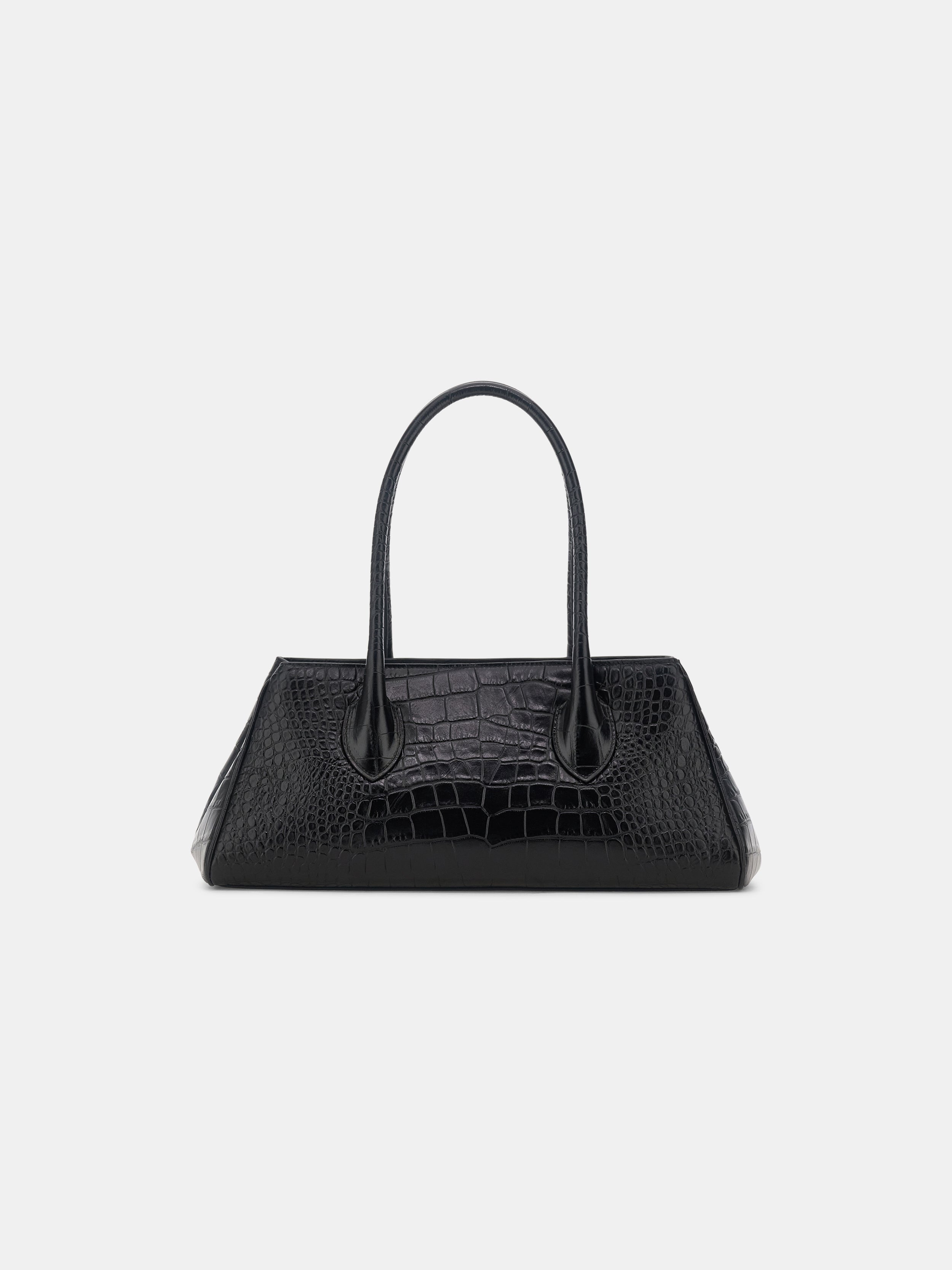 WOMEN - WOMEN'S EMBOSSED CROC HONEY 40 SHOULDER - Black
