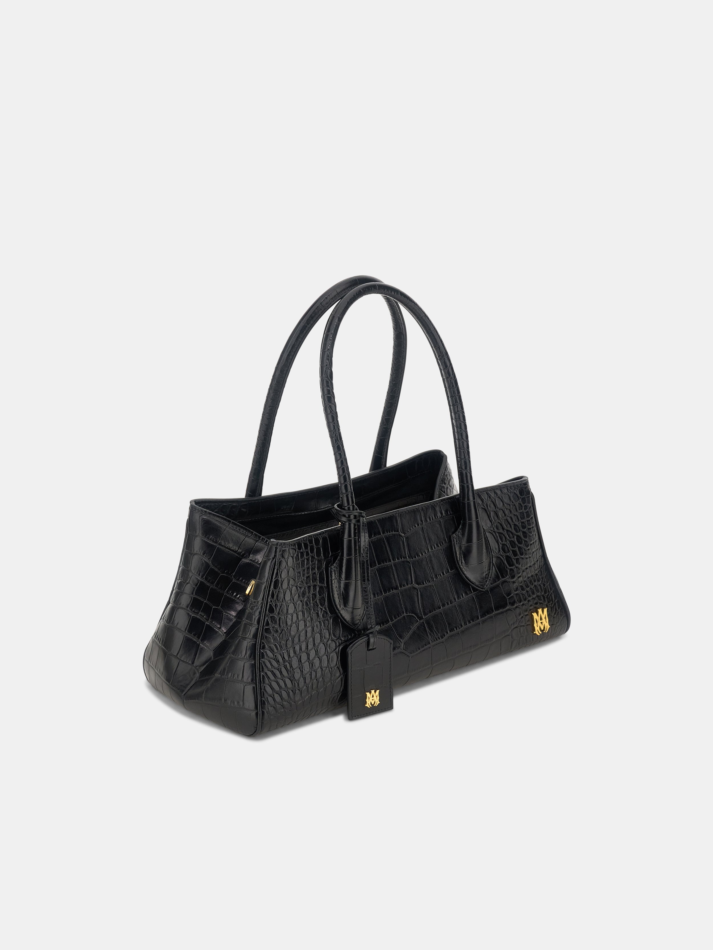 WOMEN - WOMEN'S EMBOSSED CROC HONEY 40 SHOULDER - Black