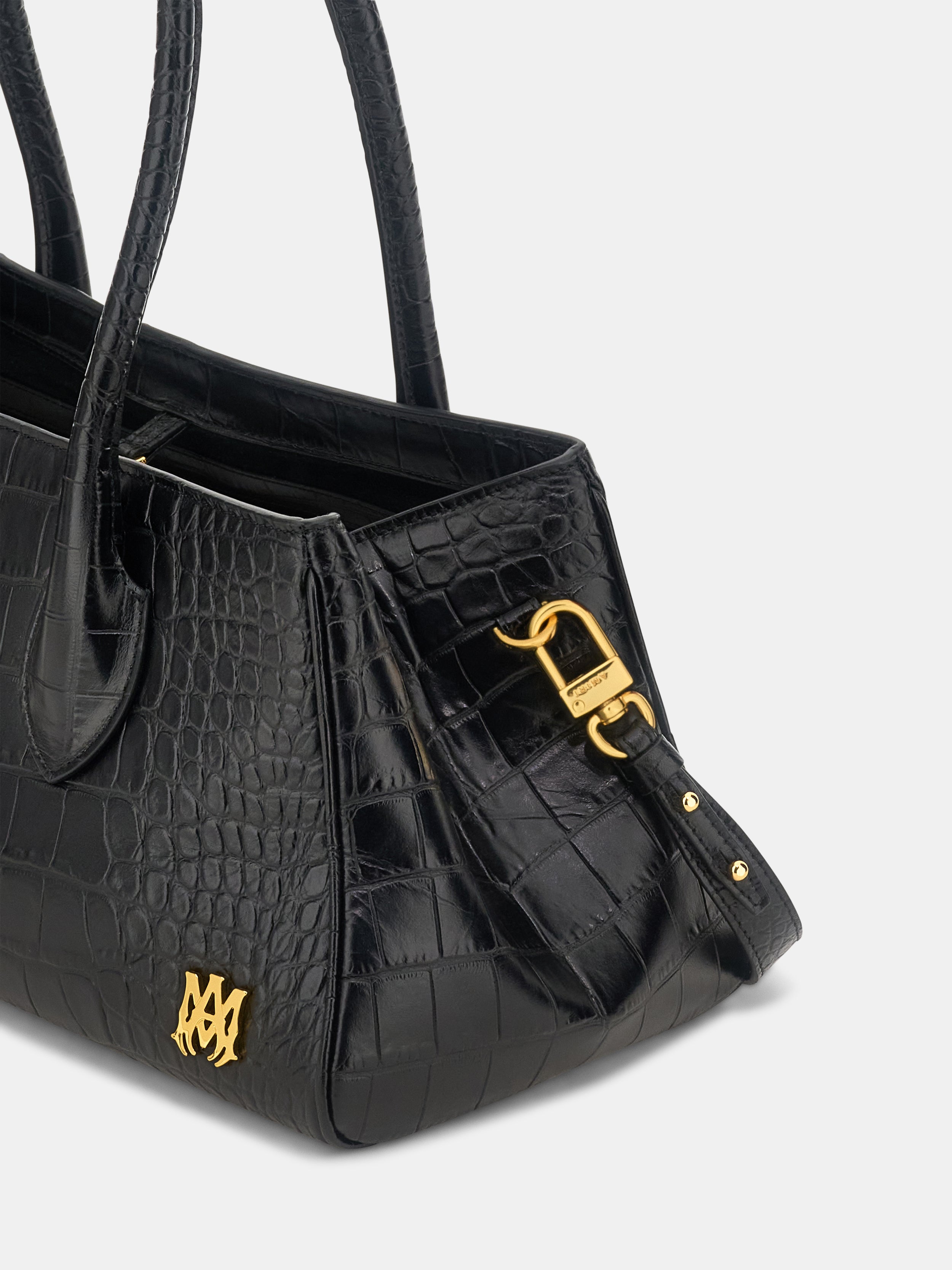 WOMEN - WOMEN'S EMBOSSED CROC HONEY 40 SHOULDER - Black