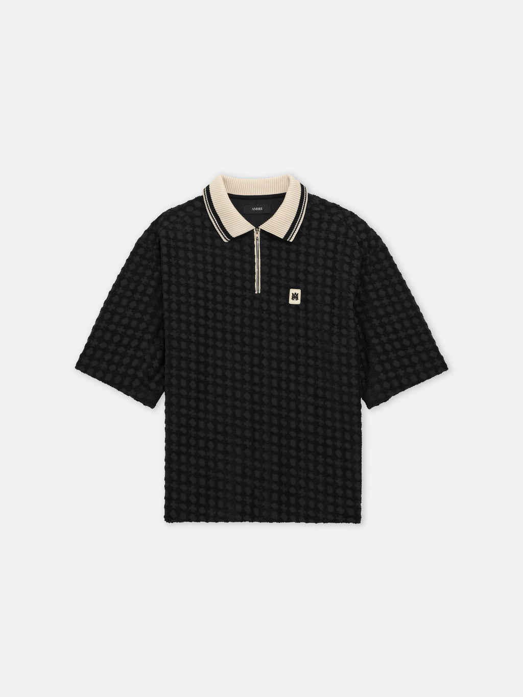 MA QUAD ZIP TOWELING POLO - Black