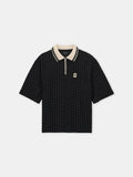 MA QUAD ZIP TOWELING POLO - Black