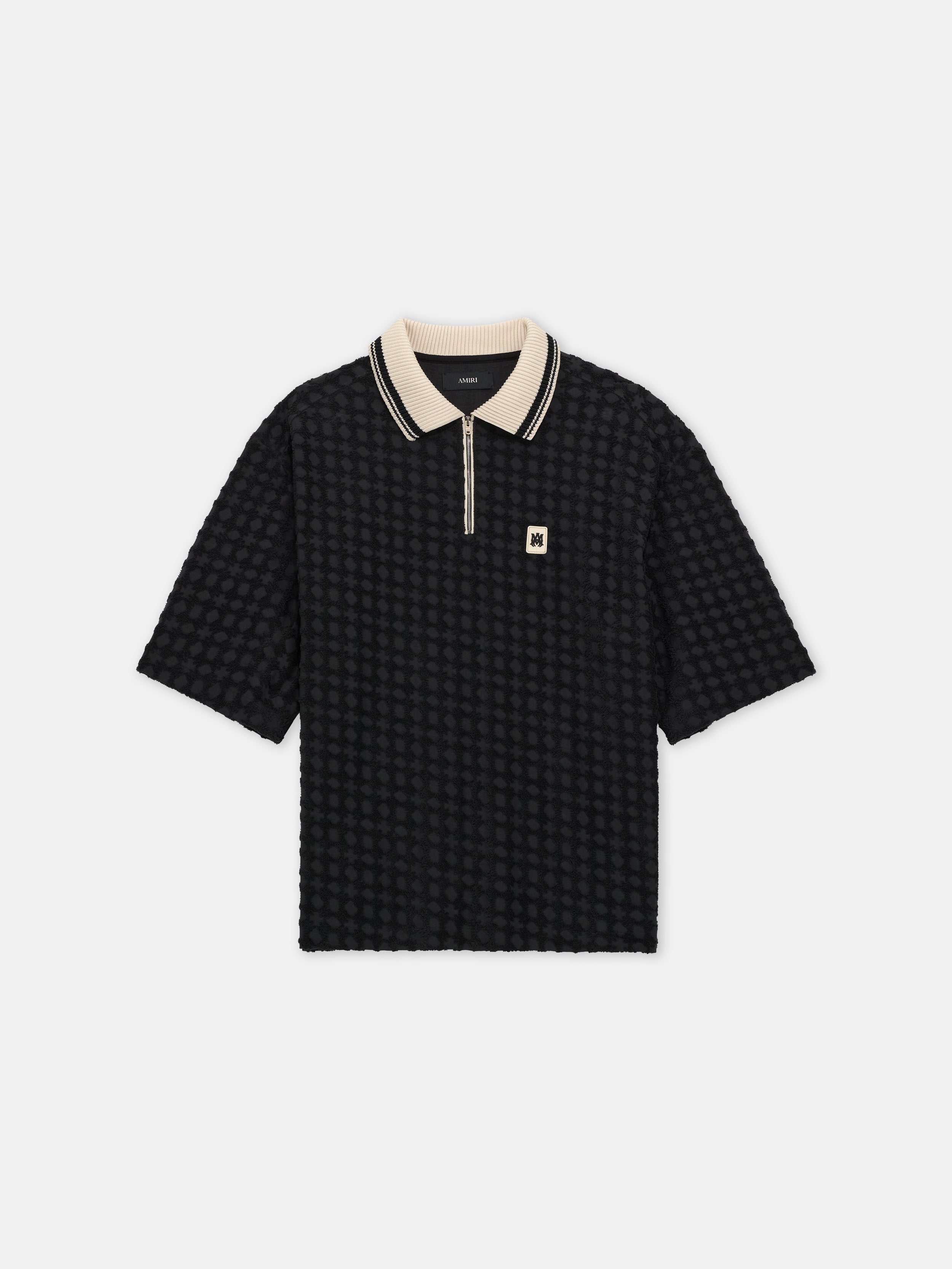 MA QUAD ZIP TOWELING POLO - Black