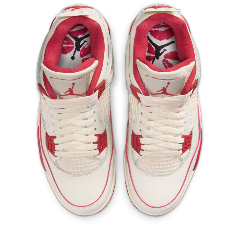 Women's Air Jordan 4 Retro 'Valentine's Day' - Pale Ivory/Sierra Red