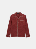 FLORAL JACQUARD PAJAMA SHIRT - Terracotta