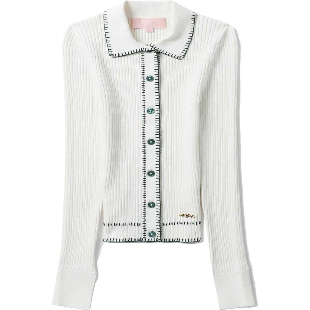 BAPE BAPY RIBBED CARDIGAN LADIES